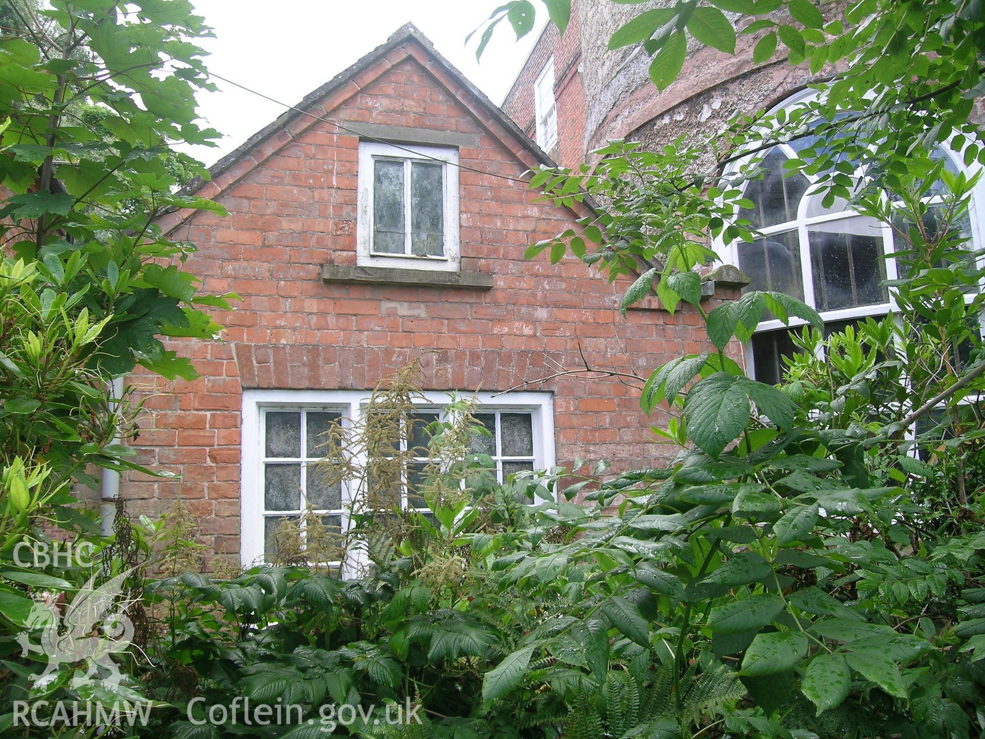 Digital colour photograph showing Iscoyd Park (exterior, curved window),  received in the course of Emergency Recording case ref no RCS2/1/2257.