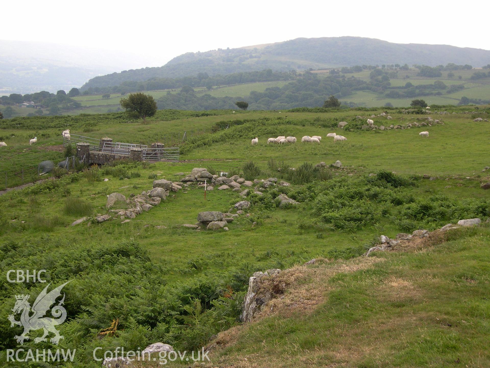 Digital photograph of Pen-y-gaer (SE) Long Hut Settlement from the East. Taken on 01/07/04 by A. Lane during the Eastern Snowdonia (Central) Upland Survey.