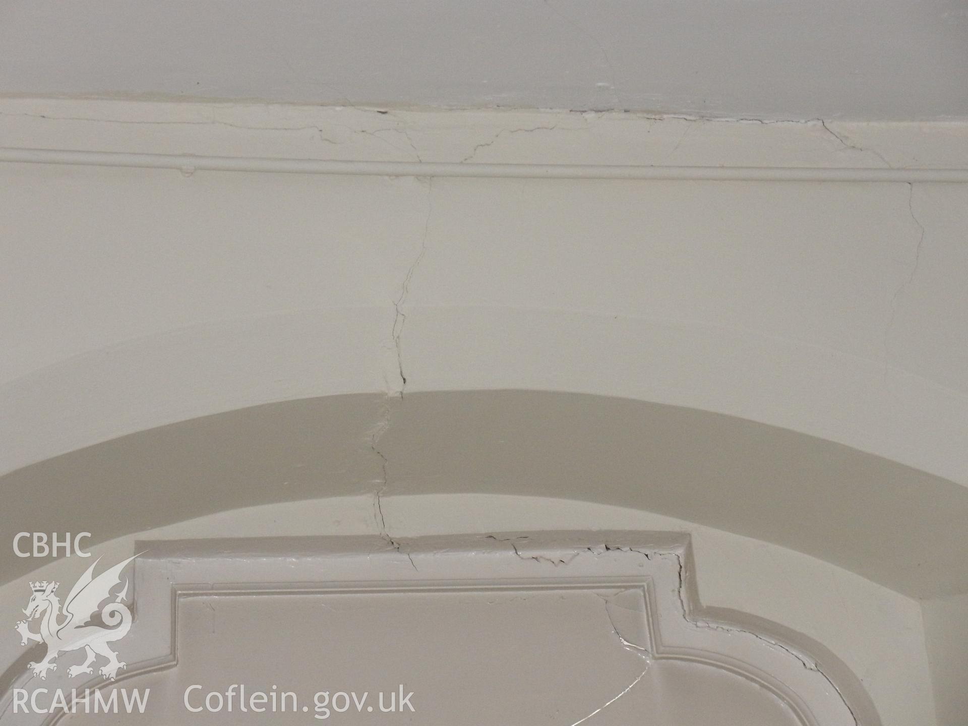 View of ground floor interior - plaster damage