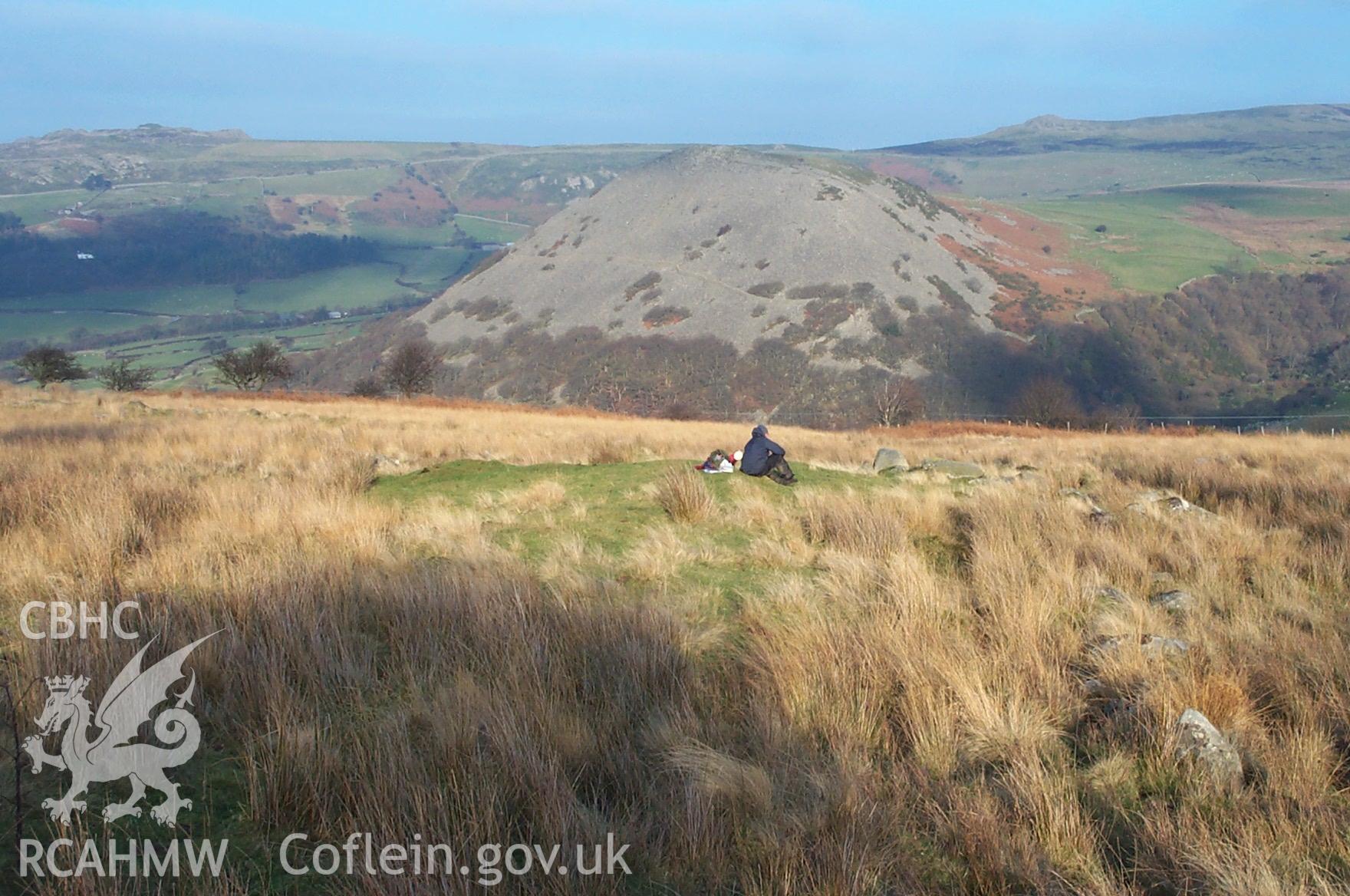 Digital photograph of Boiling Mound SW of Camarnaint from the North-east. Taken by P. Schofield on 30/03/2004 during the Eastern Snowdonia (North) Upland Survey.