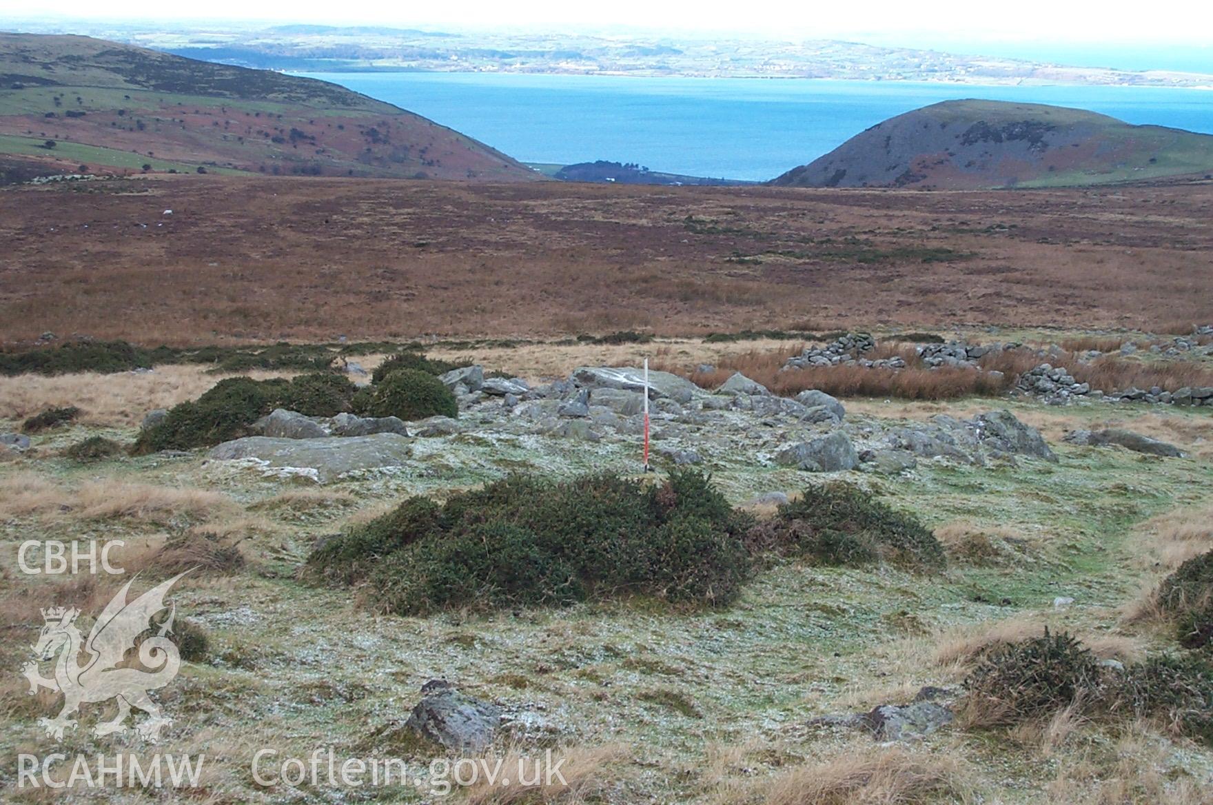 Digital photograph of Foel Lwyd Cairn from the West. Taken by P. Schofield on 27/01/2004 during the Eastern Snowdonia (North) Upland Survey.