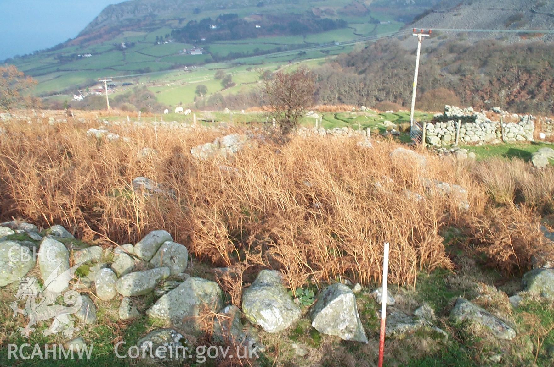 Digital photograph of Garreg Fawr Farmstead from the North. Taken by P. Schofield on 04/12/2003 during the Eastern Snowdonia (North) Upland Survey.