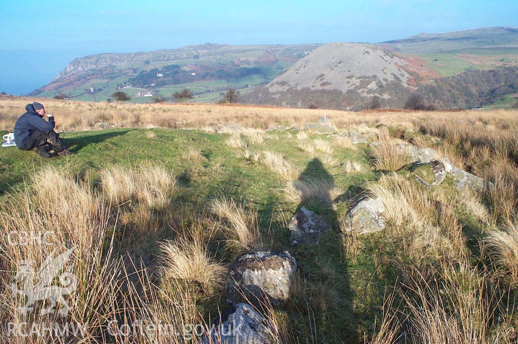 Digital photograph of Boiling Mound SW of Camarnaint from the North. Taken by P. Schofield on 30/03/2004 during the Eastern Snowdonia (North) Upland Survey.