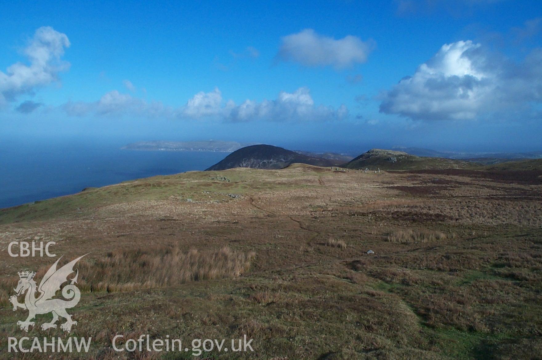 Digital photograph of Penmaenmawr Stone Circle with sites 300889 and 300946 from the North-east. Taken by P. Schofield on 03/03/2004 during the Eastern Snowdonia (North) Upland Survey.