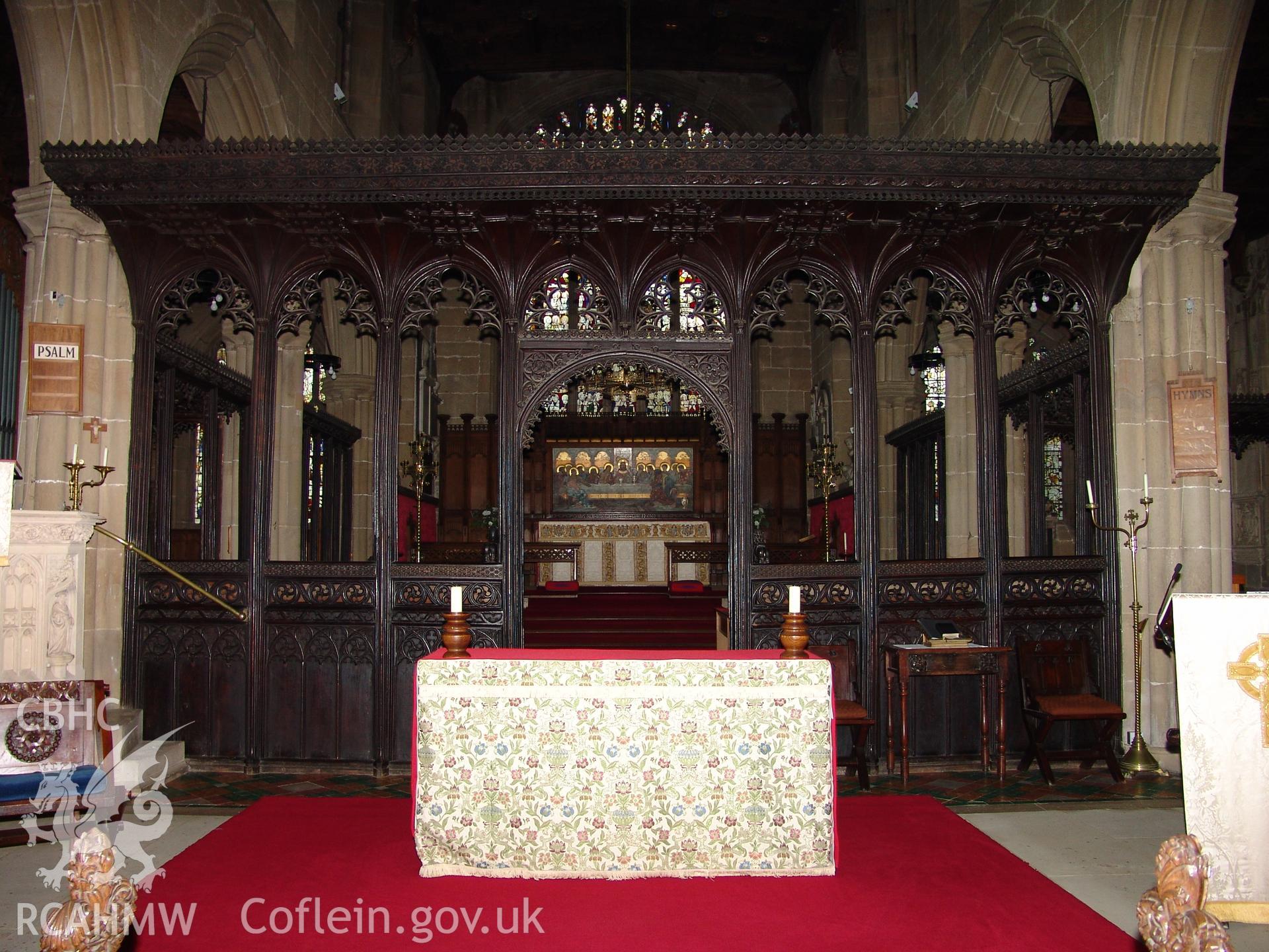 Digital colour photograph showing part of the interoir of All Saints Church, Gresford.