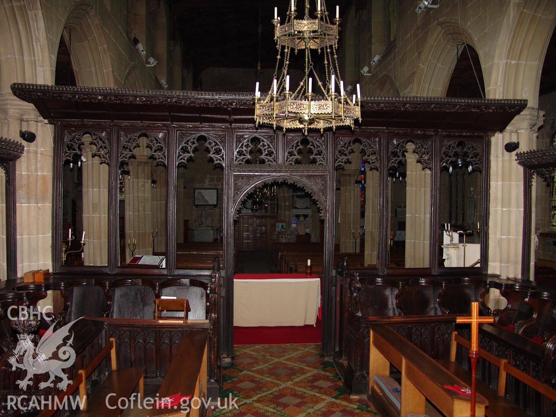 Digital colour photograph showing part of the interoir of All Saints Church, Gresford.