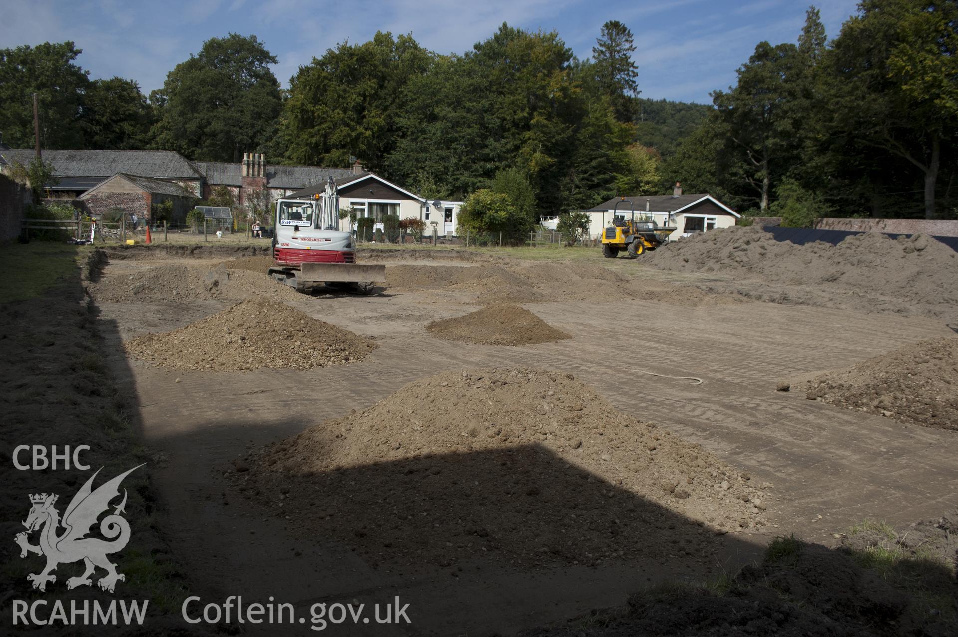 View from south-east showing tennis court area.