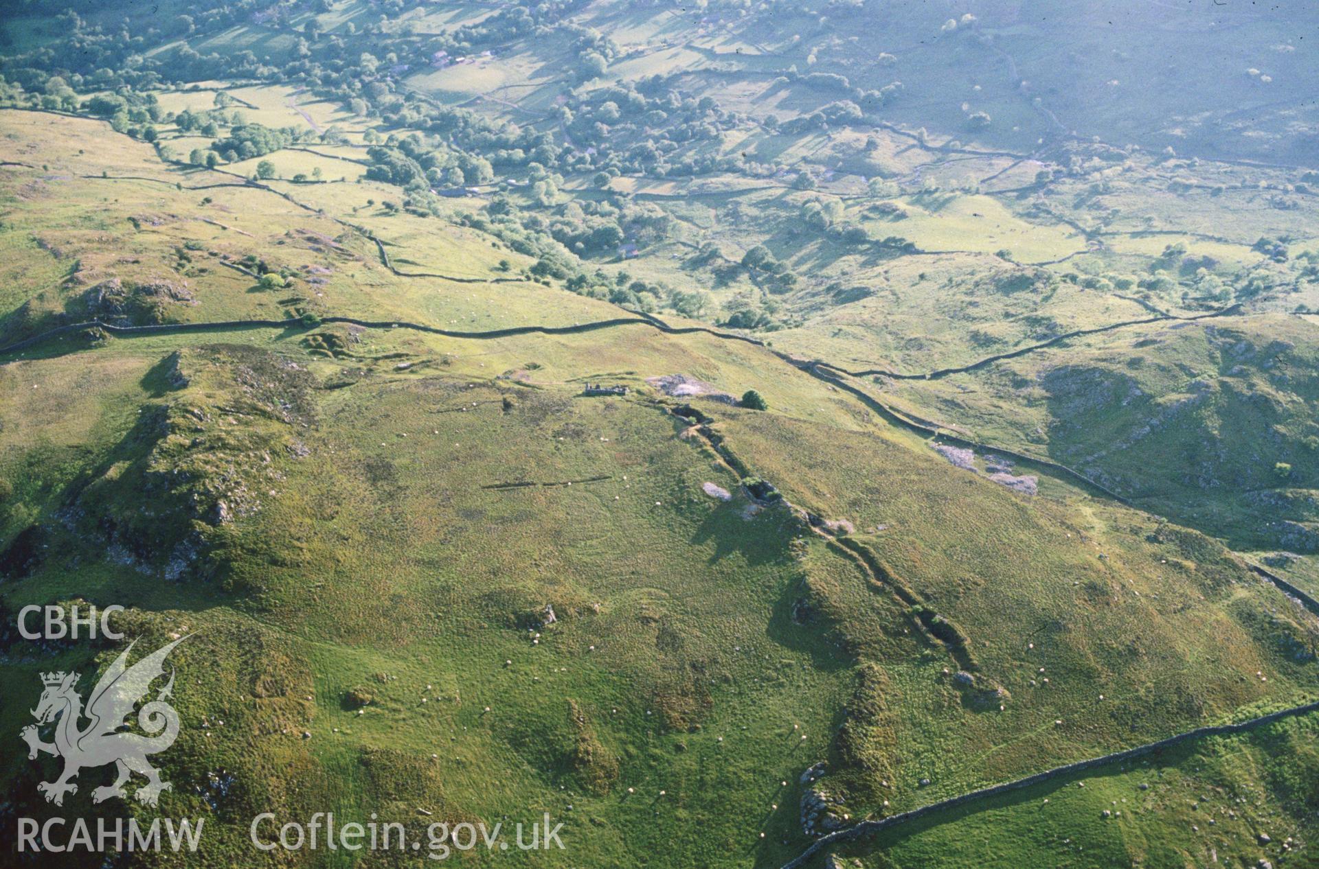 Slide of RCAHMW colour oblique aerial photograph of Clogau Gold Mine, taken by C.R. Musson, 7/6/1989.