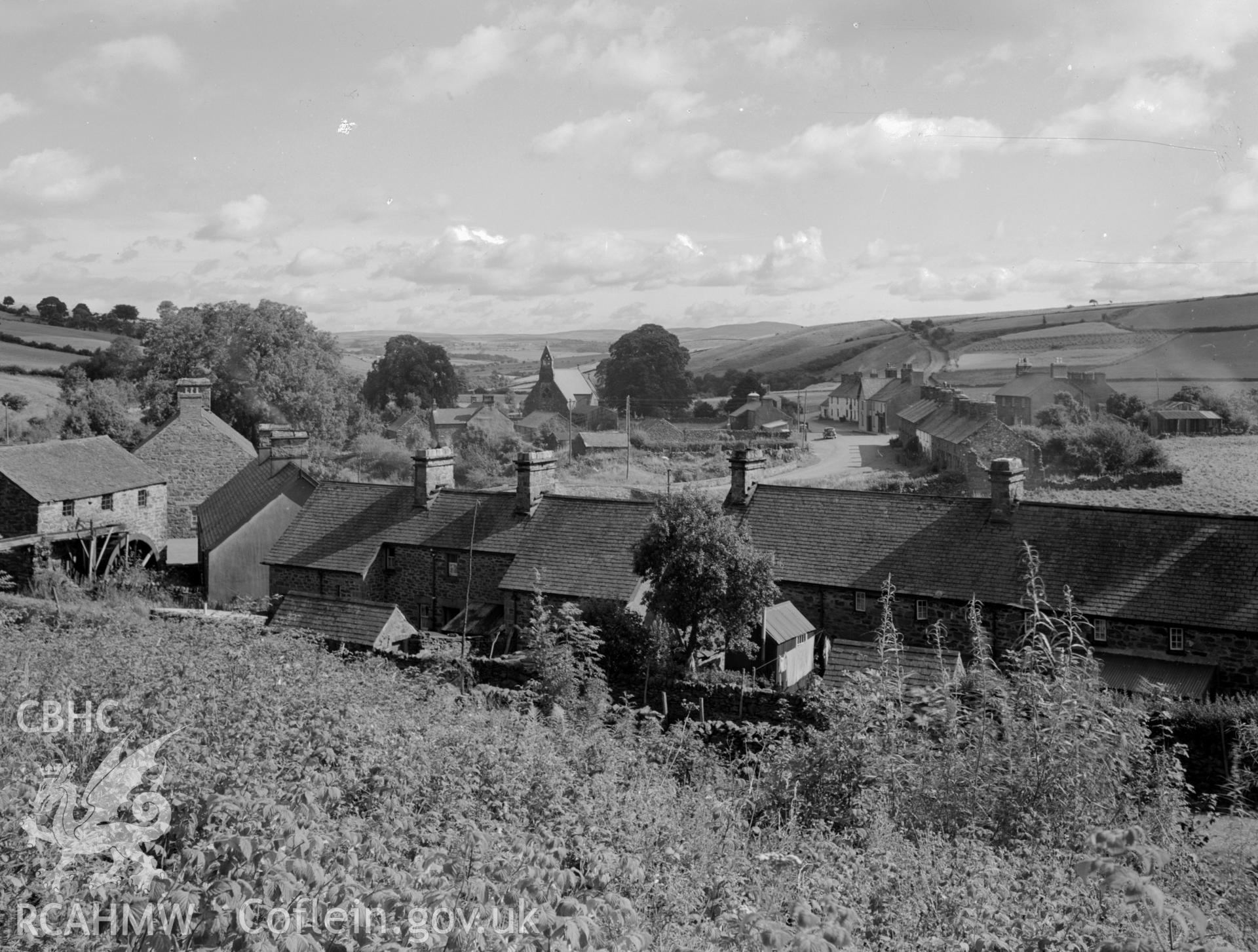 Black and white photographic survey of Village, Ysbyty Ifan, produced by George Bernard Mason as part of the National Buildings Record