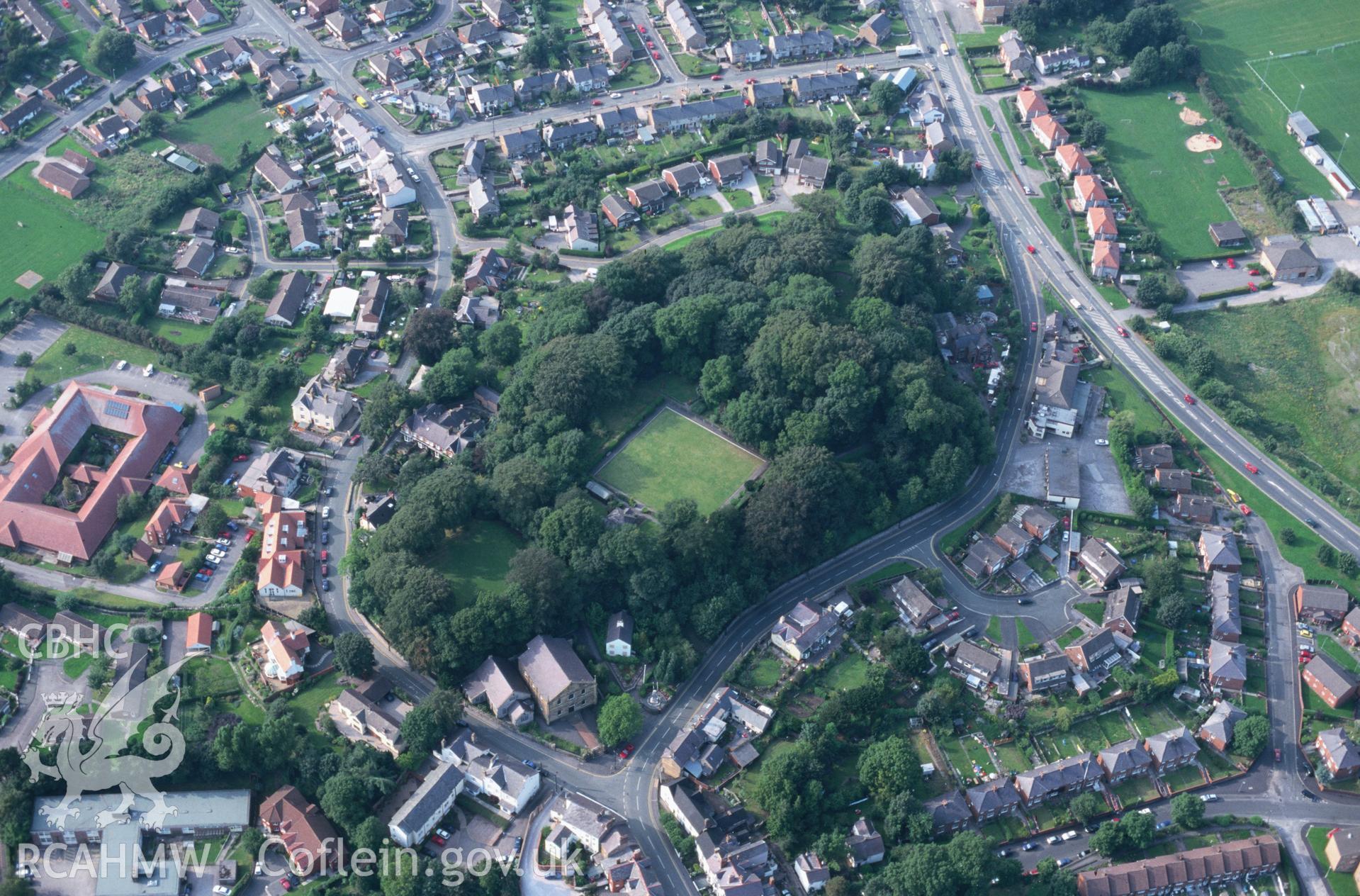 Slide of RCAHMW colour oblique aerial photograph of Mold, taken by T.G. Driver, 30/8/2000.