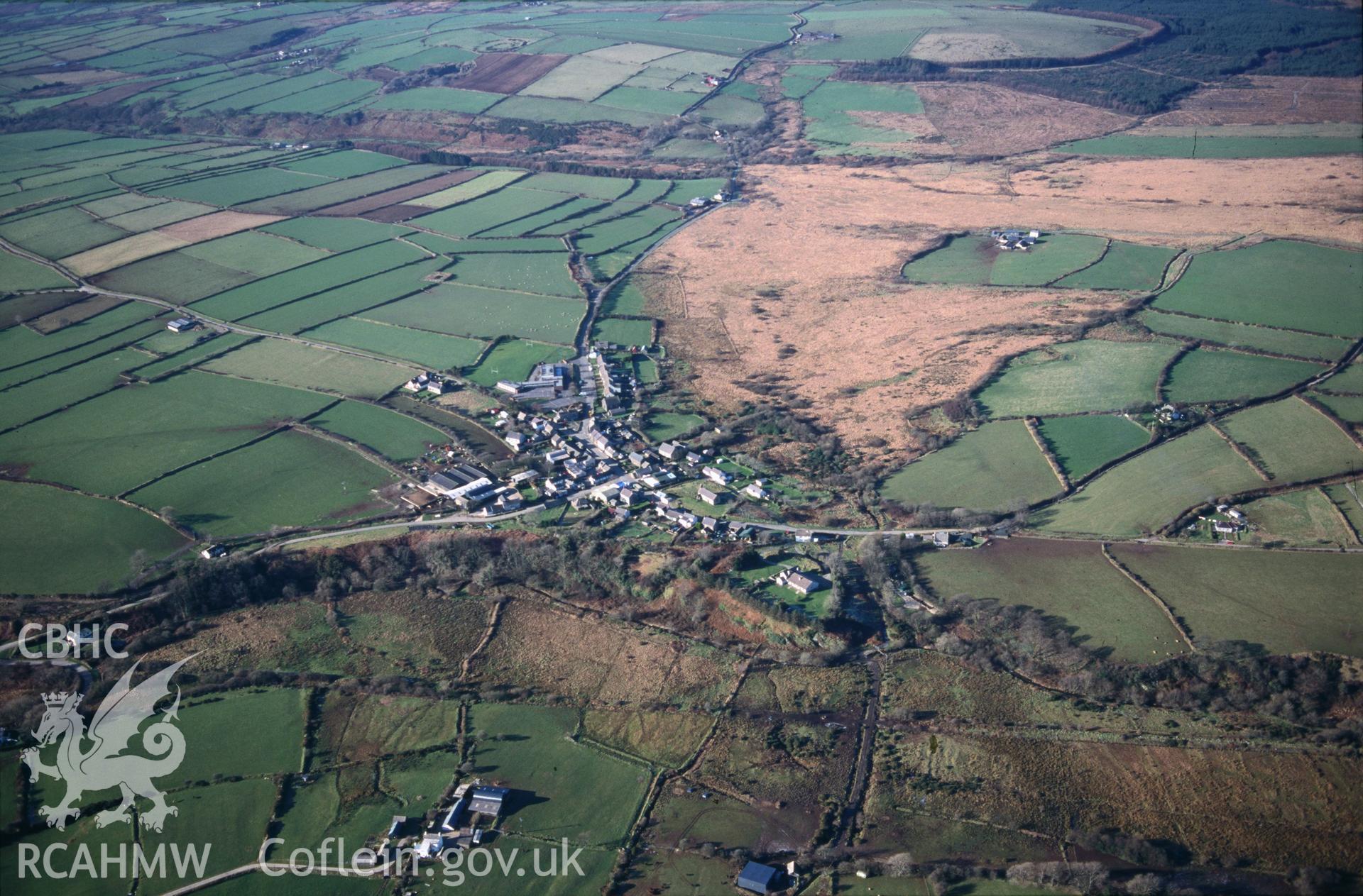 Slide of RCAHMW colour oblique aerial photograph of Castell Mael, taken by T.G. Driver, 27/1/1998.