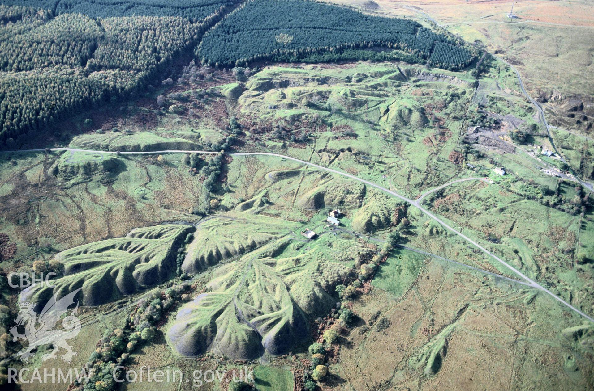 Slide of RCAHMW colour oblique aerial photograph of Winch Fawr, taken by C.R. Musson, 17/10/1992.