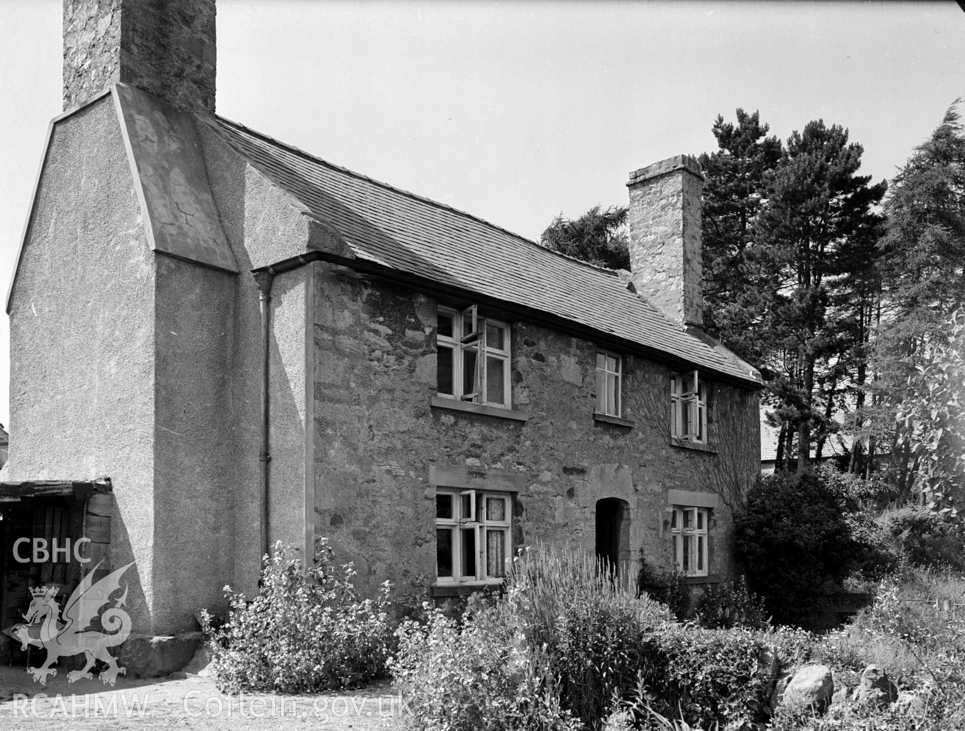 Exteriori view showing Plas Llanelian, Betws yn Rhos, produced by George Bernard Mason, 1953.