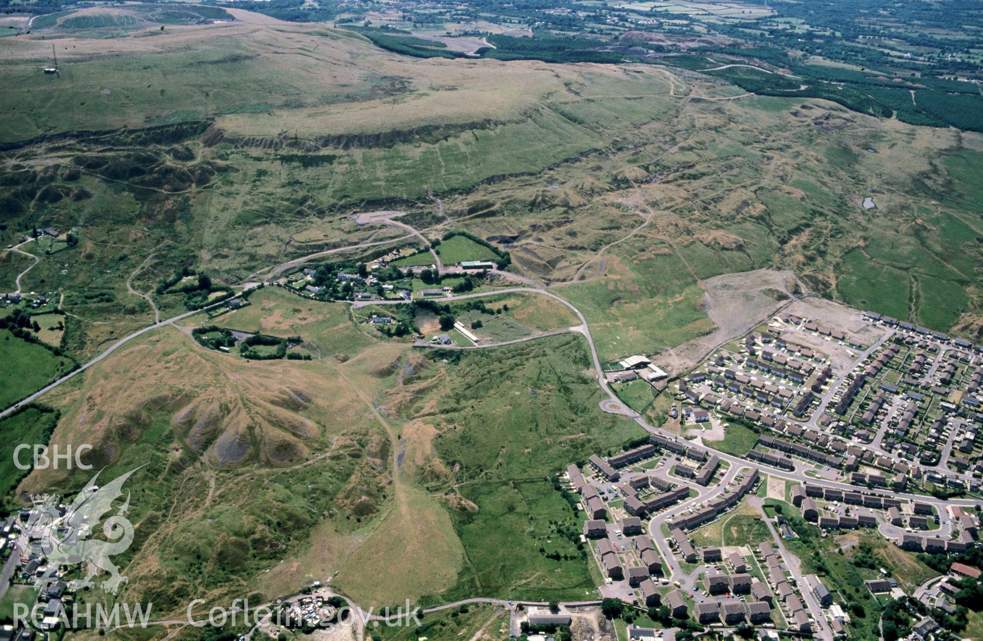 Slide of RCAHMW colour oblique aerial photograph of Winch Fawr, taken by C.R. Musson, 6/7/1992.