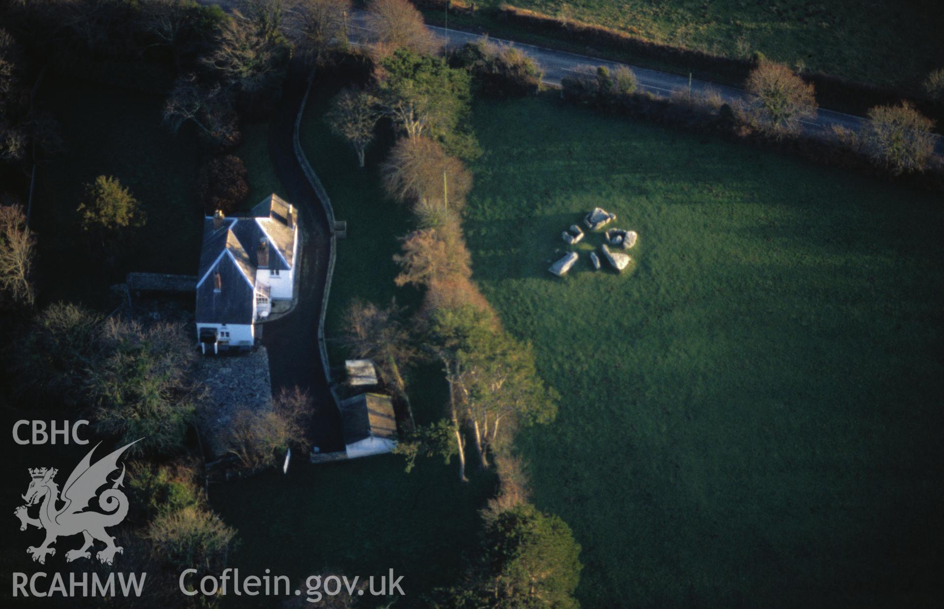 Slide of RCAHMW colour oblique aerial photograph of Cerrig Y Gof;cerrig Atgof, taken by C.R. Musson, 7/2/1997.