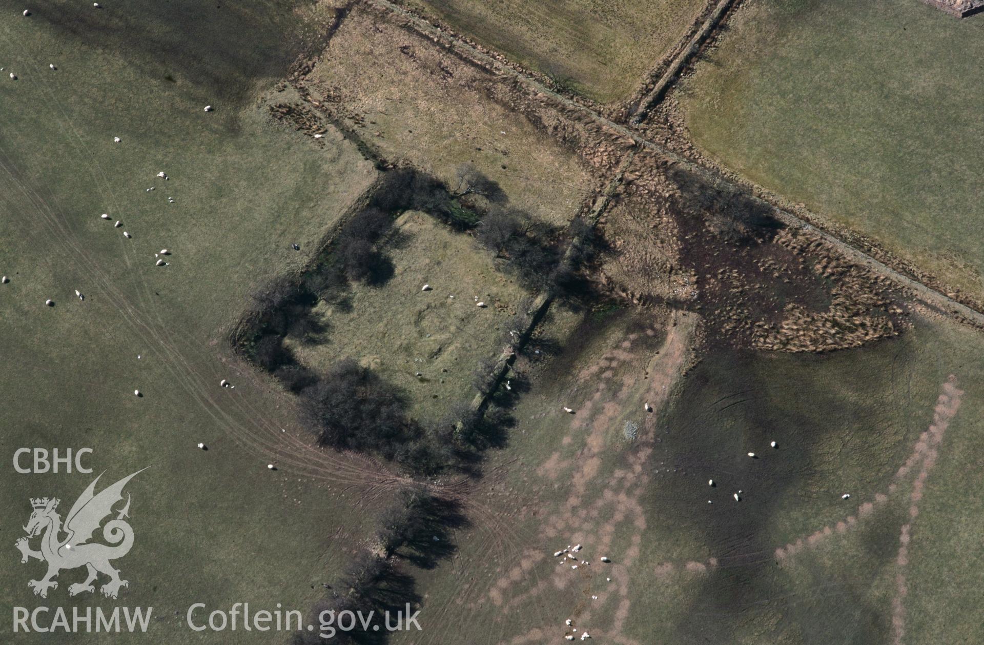 RCAHMW colour oblique aerial photograph of Trefenter Moat taken on 23/03/1995 by C.R. Musson