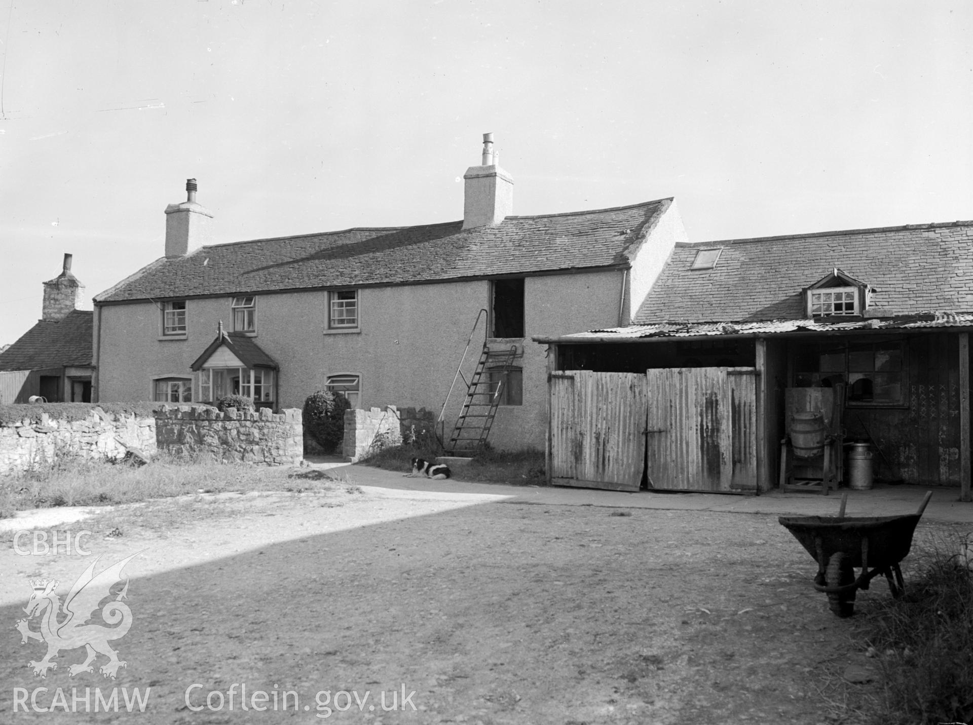 Black and white photographic survey of Pentre Uchaf, Old Colwyn, produced by George Bernard Mason as part of the National Buildings Record