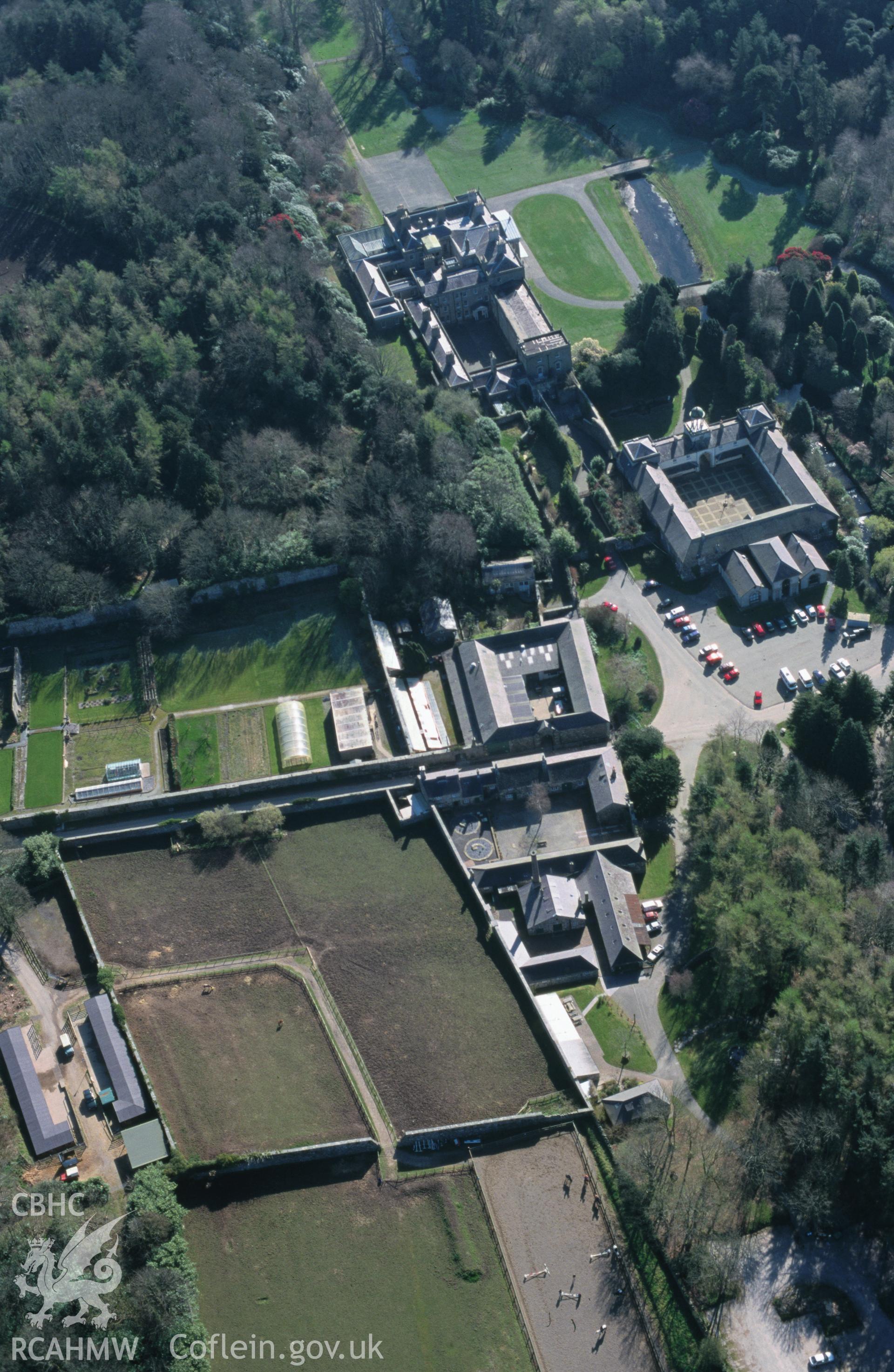 Slide of RCAHMW colour oblique aerial photograph of Glynllifon, taken by T.G. Driver, 30/3/2000.