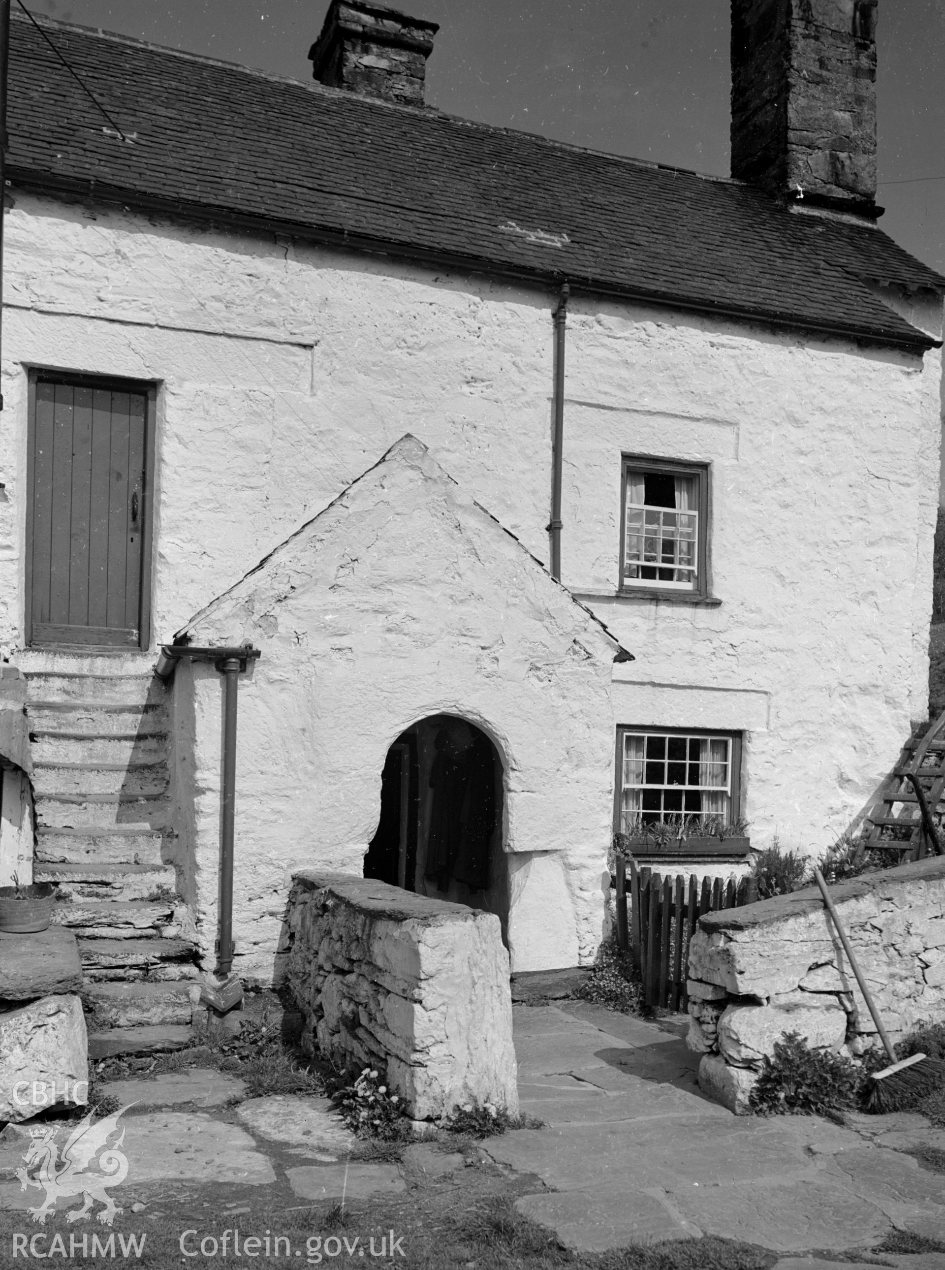 A second building at Plas Tirion, picture shows a porch with its own pitched roof.