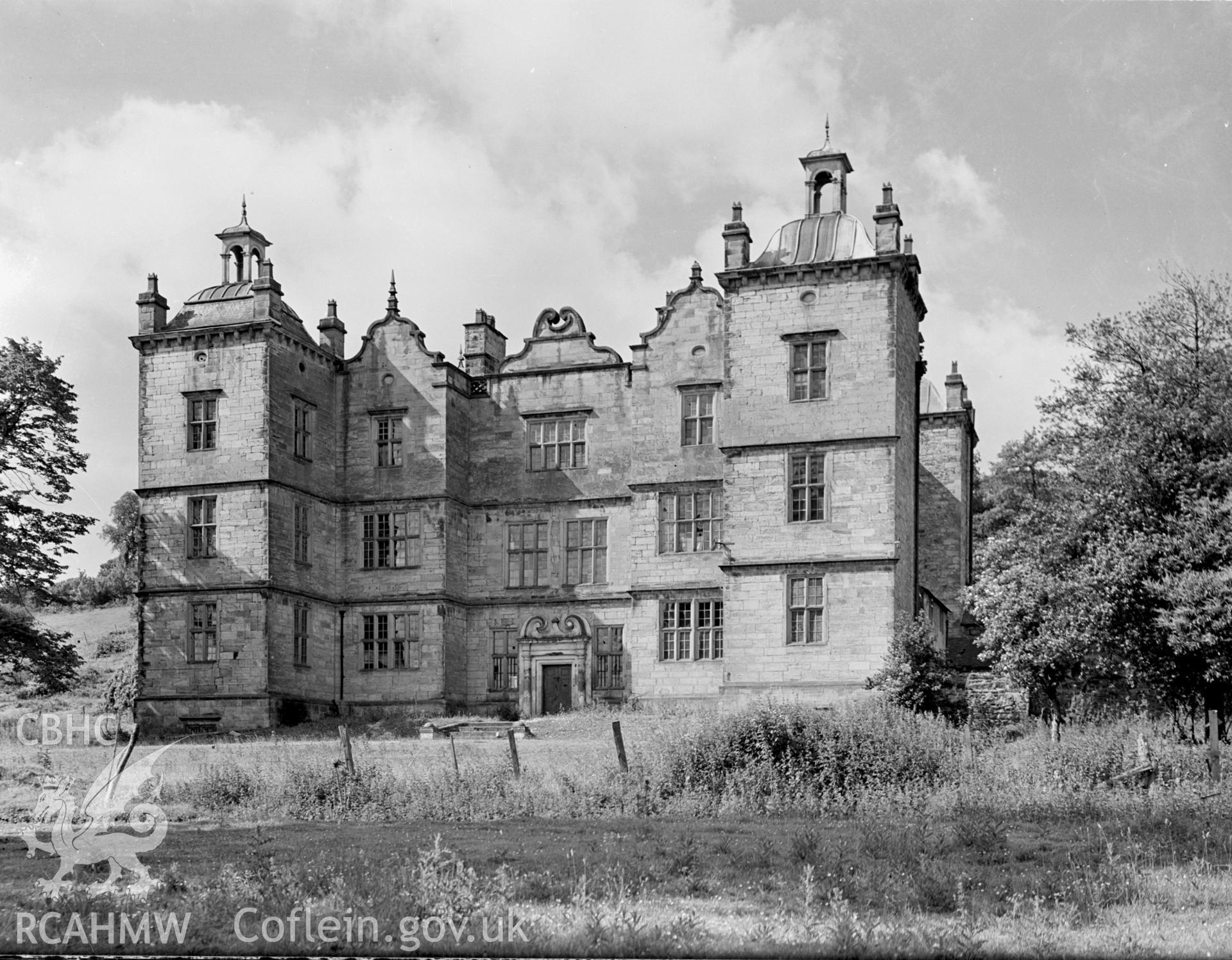 A photograph of Plas Teg Mansion from the north east