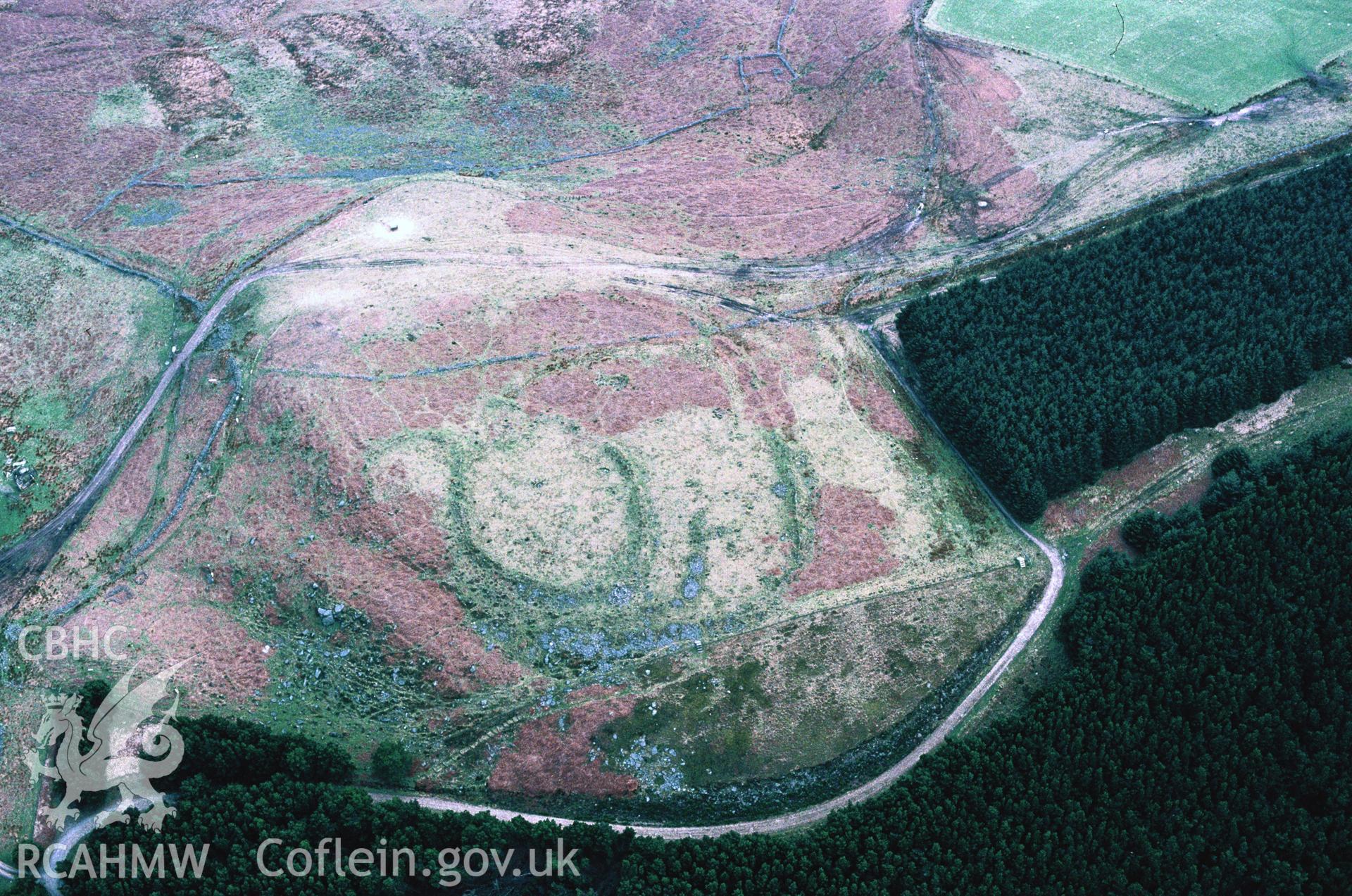 RCAHMW colour slide oblique aerial photograph of Maindy Camp, Treorchy;Pentre, taken by C.R. Musson, 18/04/94