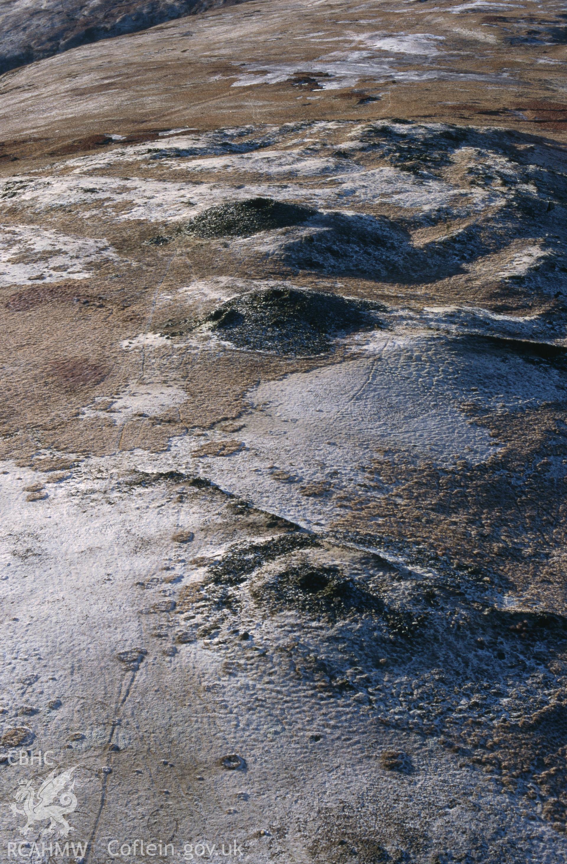 Slide of RCAHMW colour oblique aerial photograph of Pen Pumlumon Arwystli Cairns, taken by C.R. Musson, 20/12/1998.