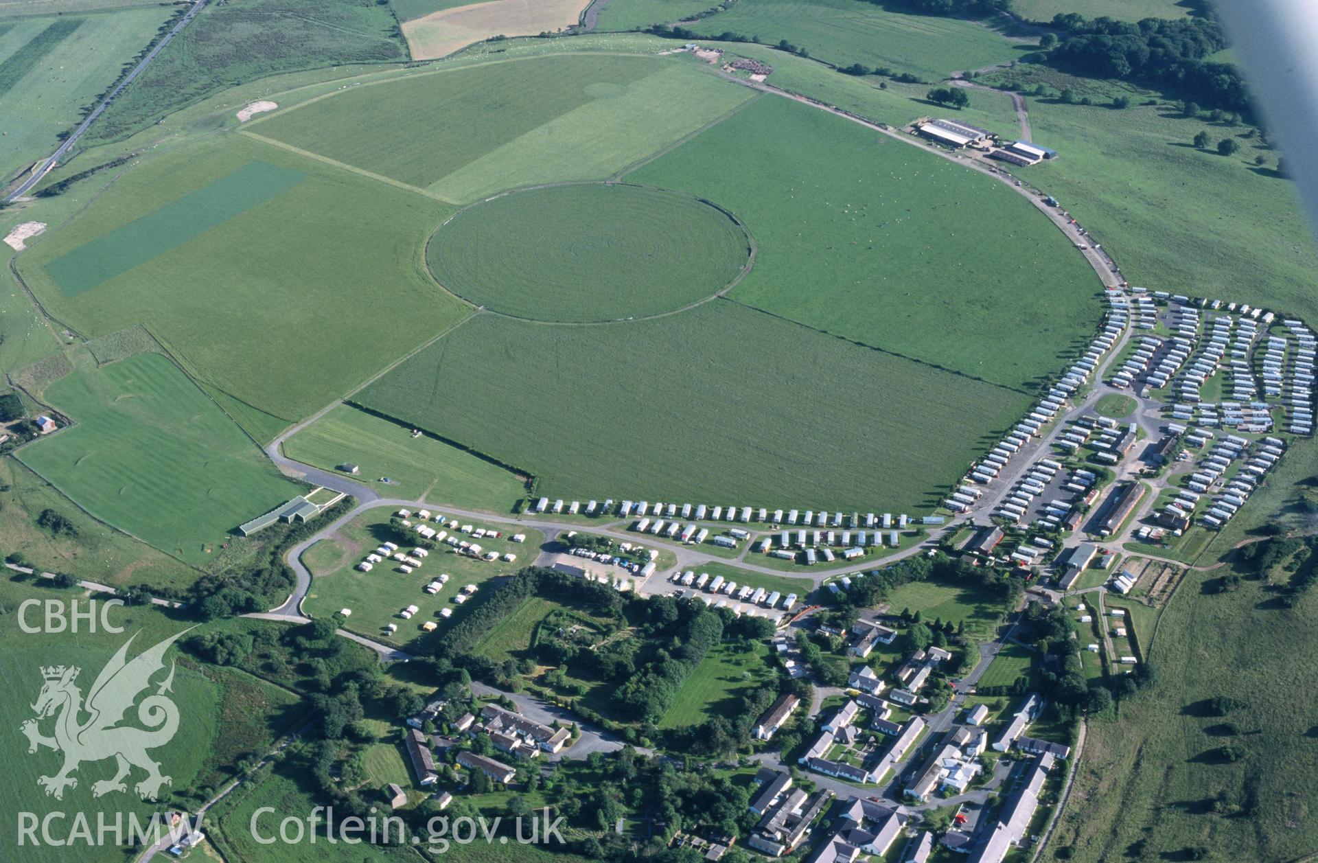 Slide of RCAHMW colour oblique aerial photograph of Penrhos Airfield, taken by T.G. Driver, 26/6/2000.