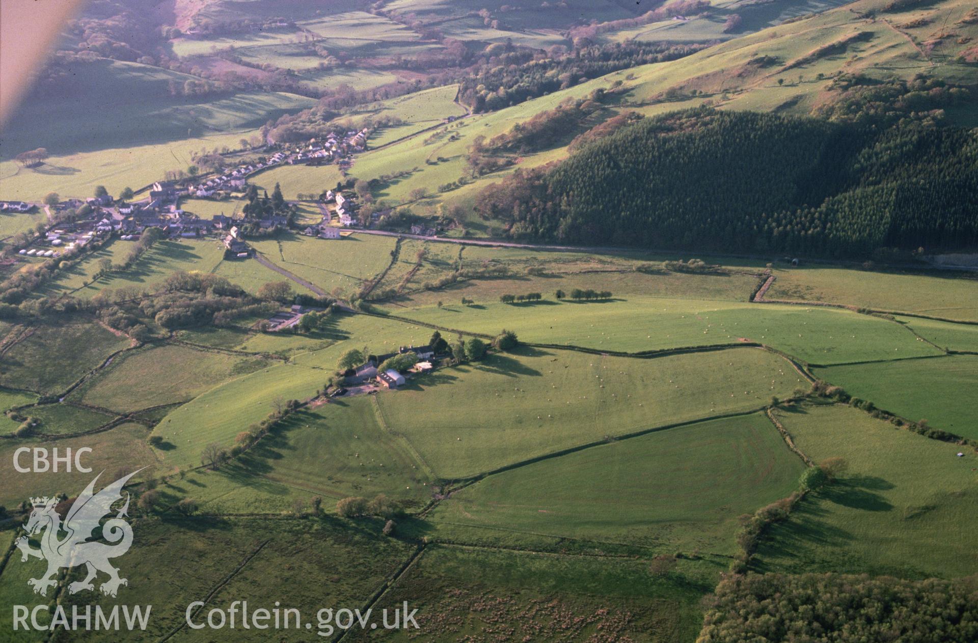 Slide of RCAHMW colour oblique aerial photograph of Cefn Gaer Roman Fort, taken by C.R. Musson, 9/5/1989.