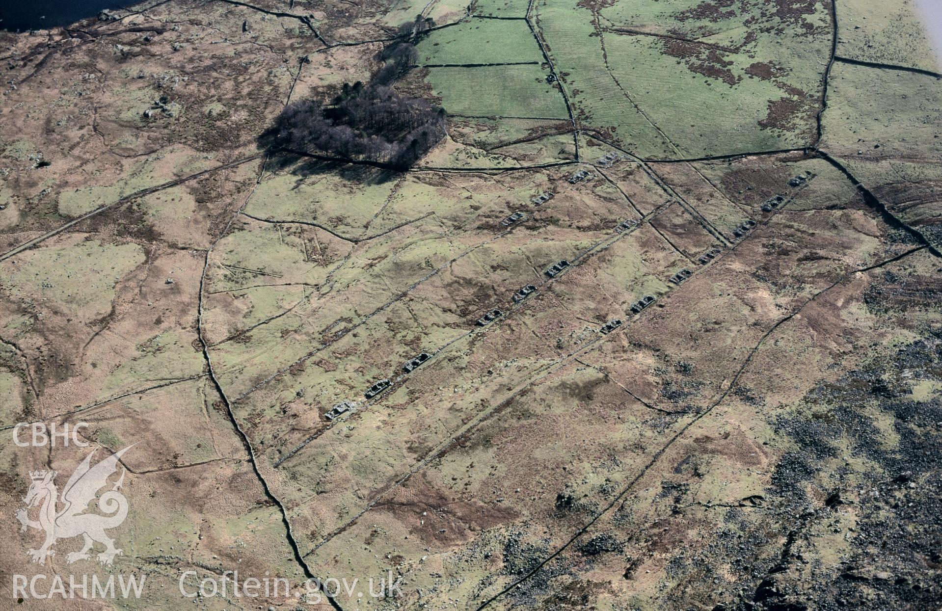 RCAHMW colour slide oblique aerial photograph of Treforys Workers Village, Dolbenmaen, taken by C.R.Musson on the 30/03/1996