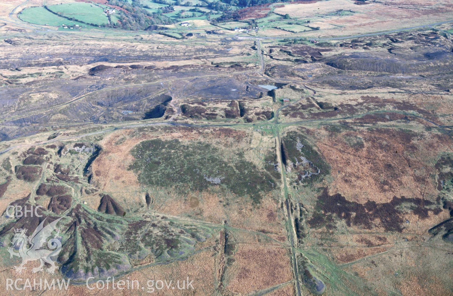 Slide of RCAHMW colour oblique aerial photograph of Dyne-steel's Incline, Blaenavon, taken by C.R. Musson, 19/10/1992.