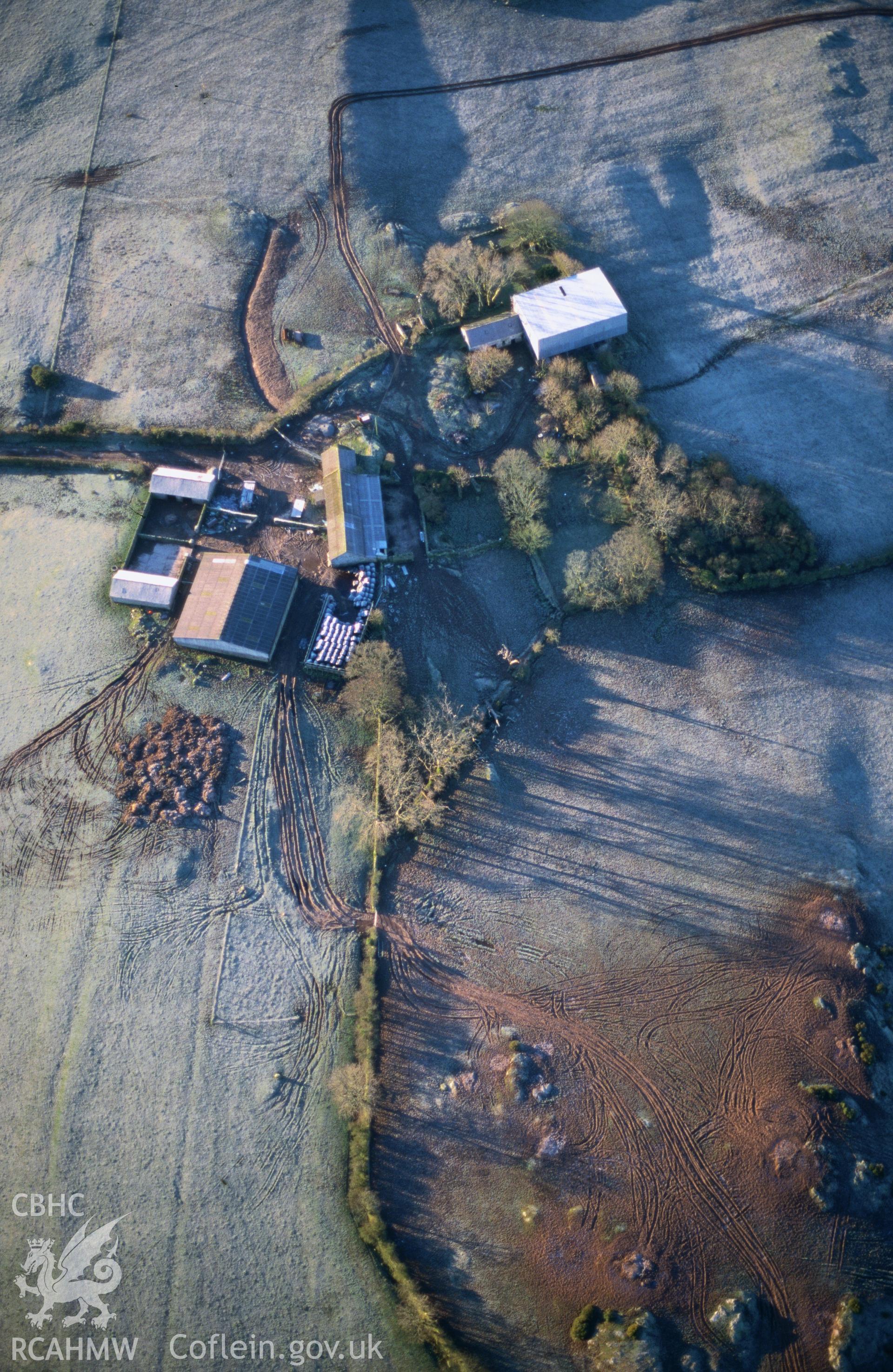 Slide of RCAHMW colour oblique aerial photograph of Hafoty, taken by T.G. Driver, 10/1/1999.