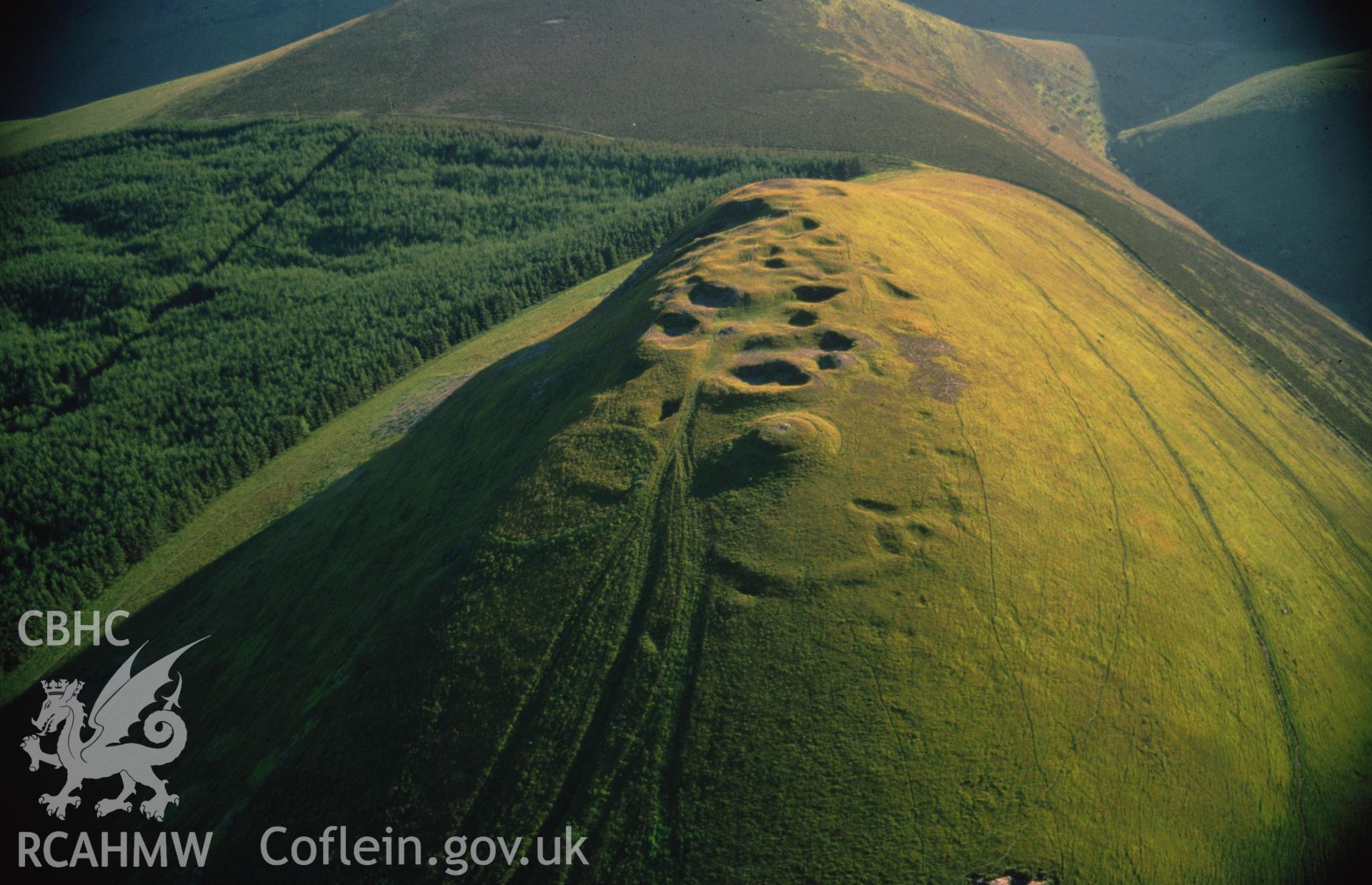 Slide of RCAHMW colour oblique aerial photograph of Whimble, Barrow & Cairn, taken by C.R. Musson, 13/6/1988.