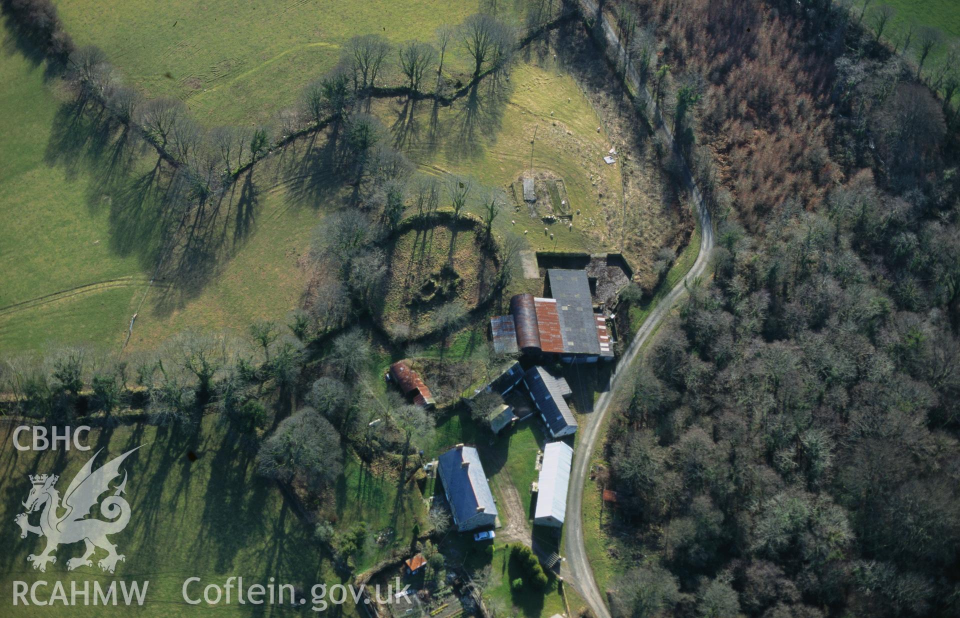 Slide of RCAHMW colour oblique aerial photograph of St Teilo's Church, Llandilo, Maenclochog, taken by C.R. Musson, 7/2/1997.