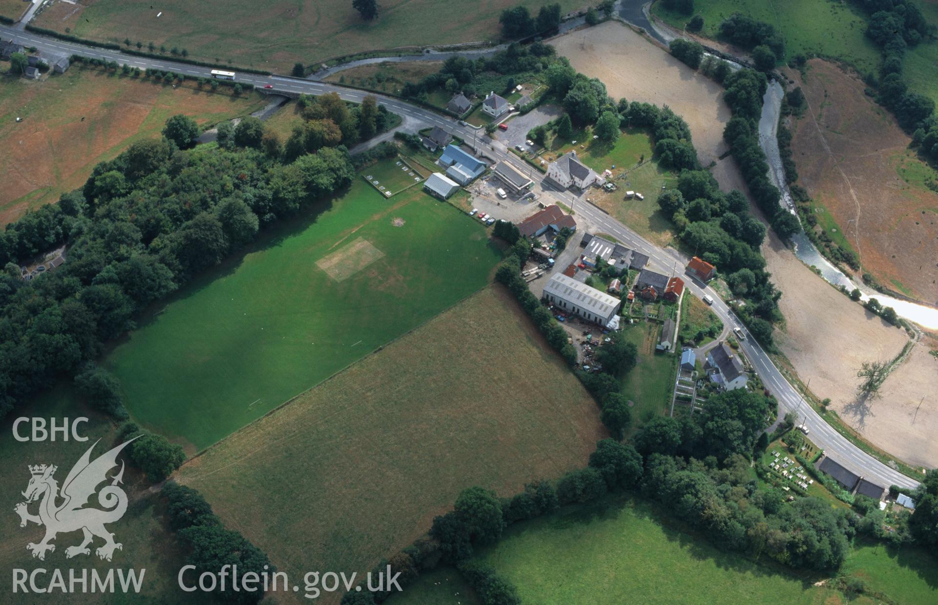 Slide of RCAHMW colour oblique aerial photograph of Pumpsaint, taken by C.R. Musson, 23/8/1995.