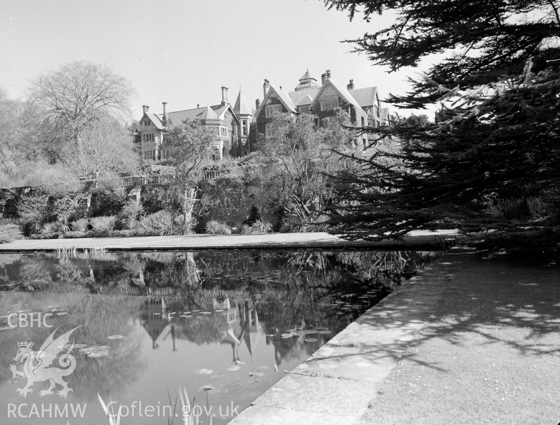 A view of Bodnant country house and grounds