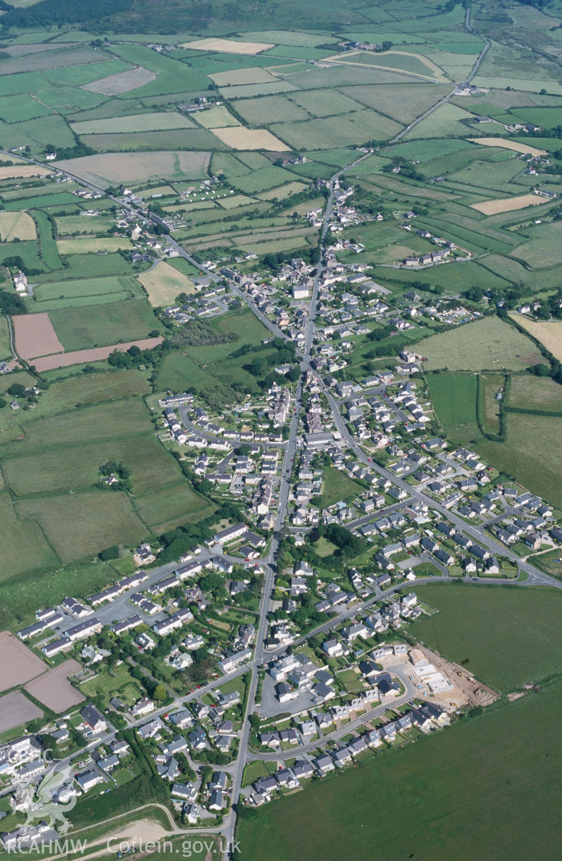 Slide of RCAHMW colour oblique aerial photograph of Morfa Nevyn, taken by T.G. Driver, 26/6/2000.