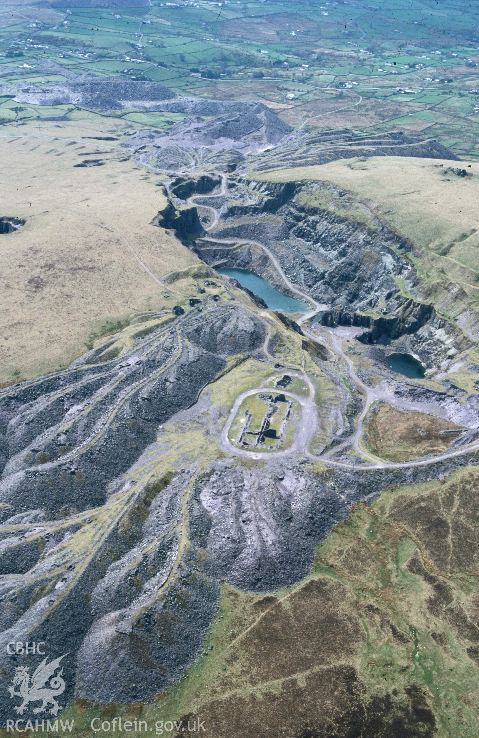 Slide of RCAHMW colour oblique aerial photograph of Alexandra Quarry, taken by C.R. Musson, 2/5/1994.