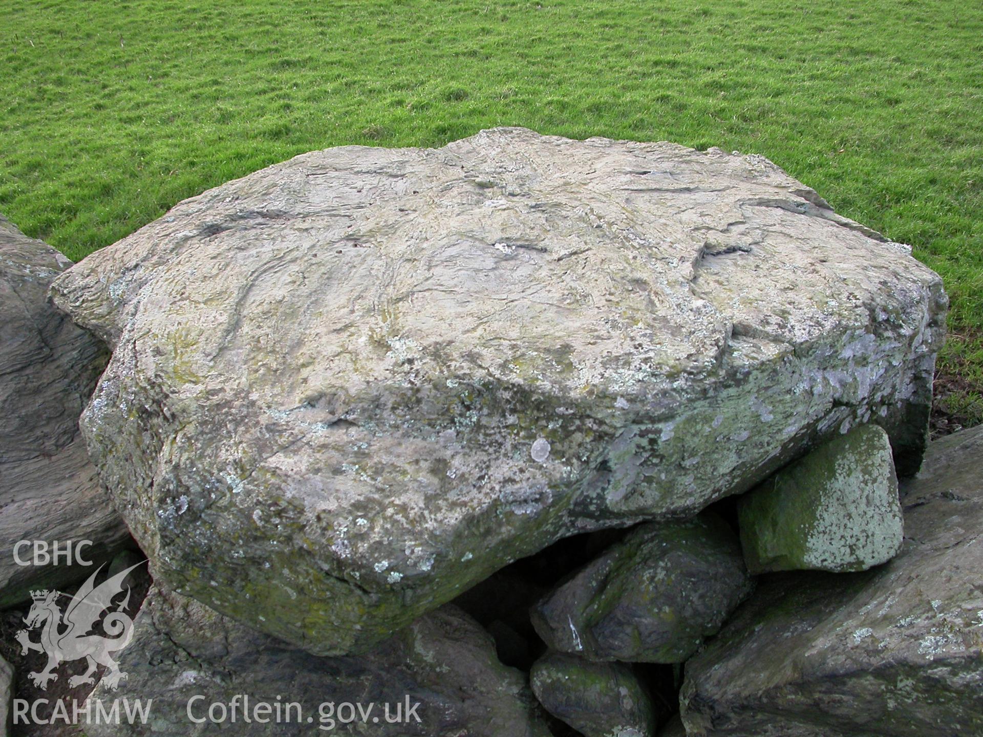 Ty Mawr Burial Chamber, capstone from south-east.