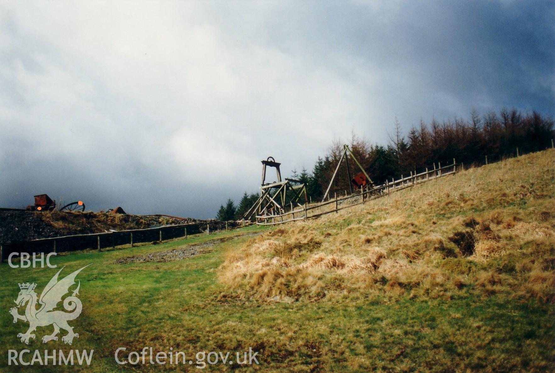 Digital colour photograph showing a shaft entrance at Llywernog mine.