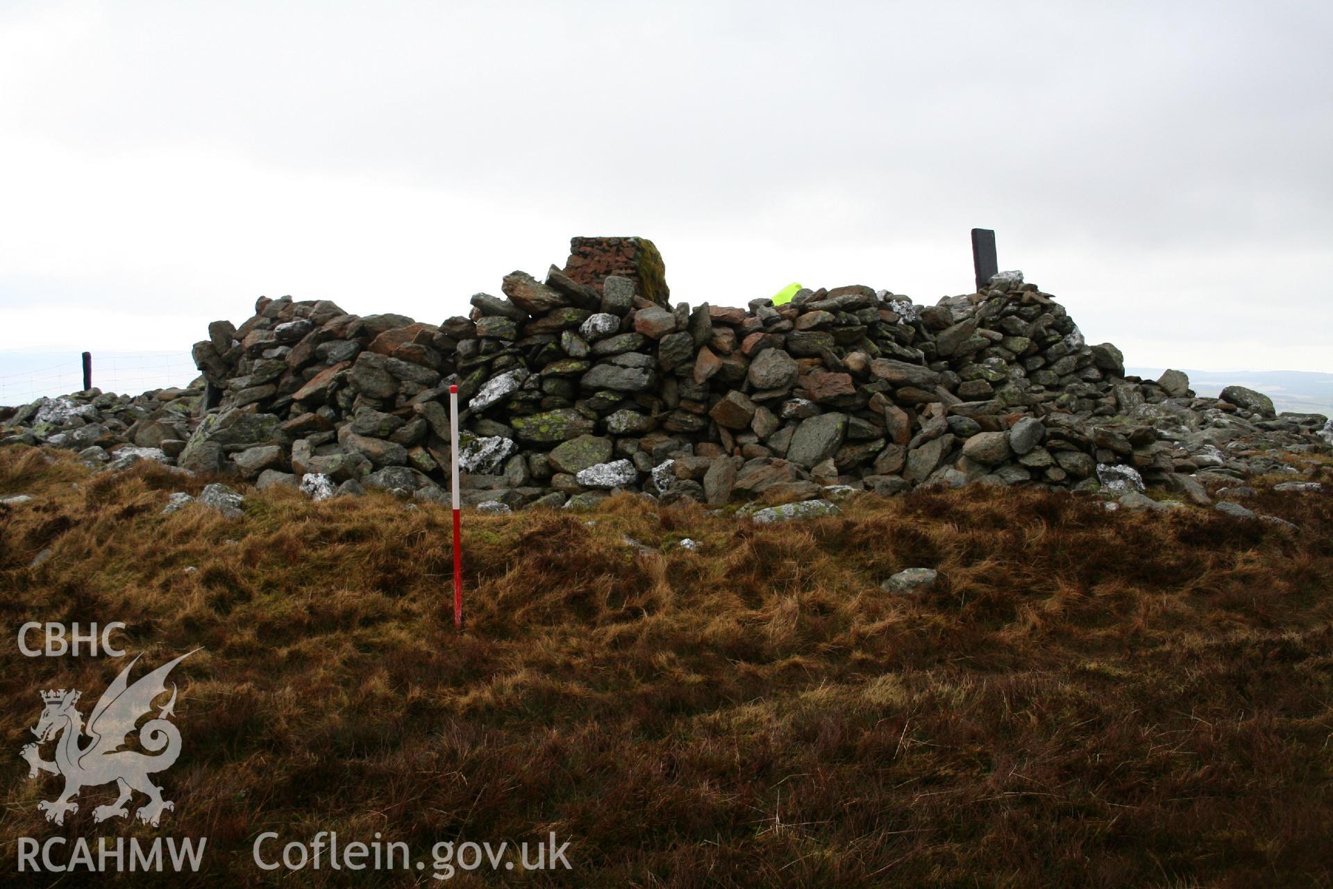 Digital Colour photograph of Carnedd y Filiast cairn taken on 15/01/2009 by P.J. Schofield during the Arenig Fach Upland Survey undertaken by Oxford Archaeology North.