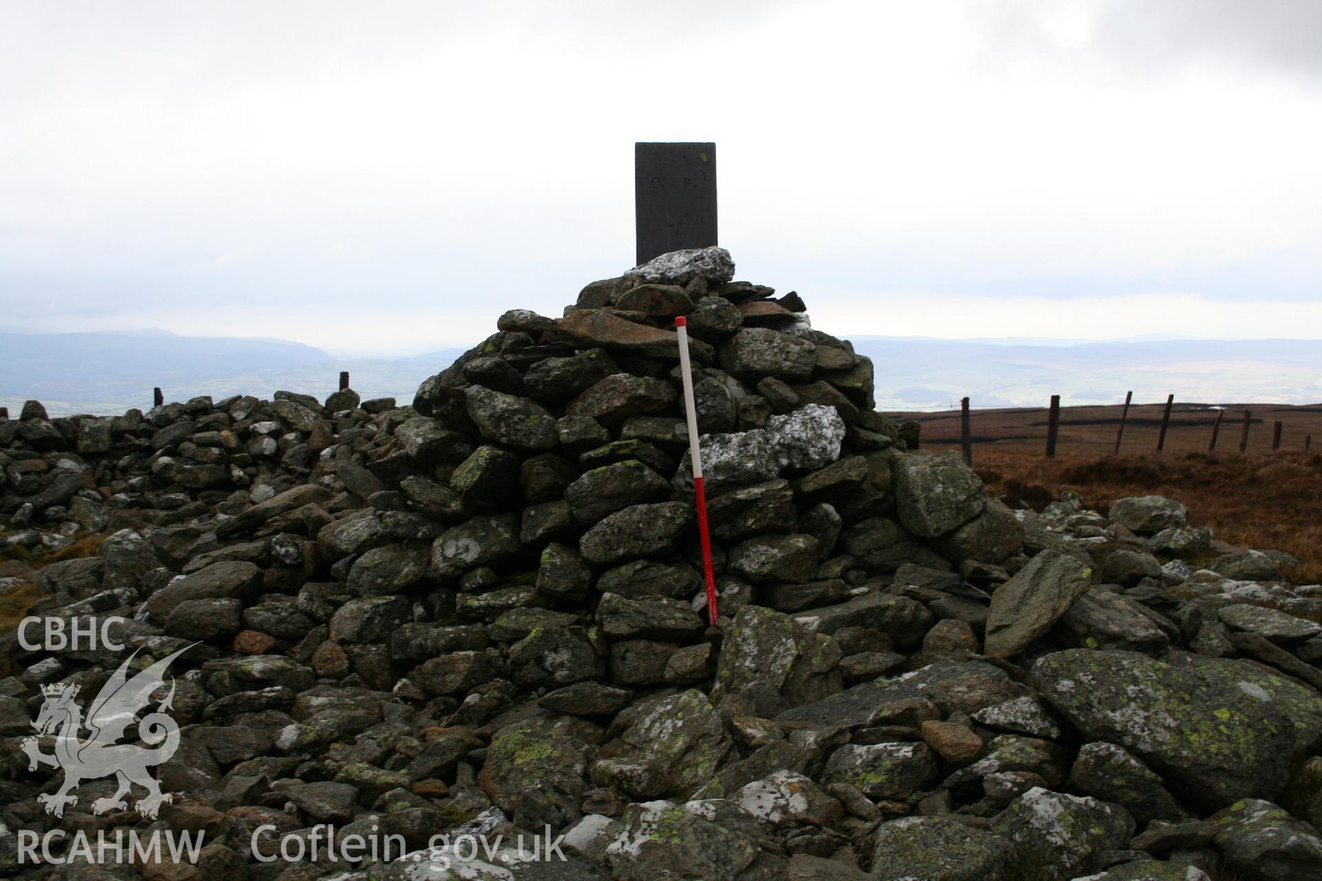 Digital Colour photograph of Carnedd y Filiast cairn taken on 15/01/2009 by P.J. Schofield during the Arenig Fach Upland Survey undertaken by Oxford Archaeology North.