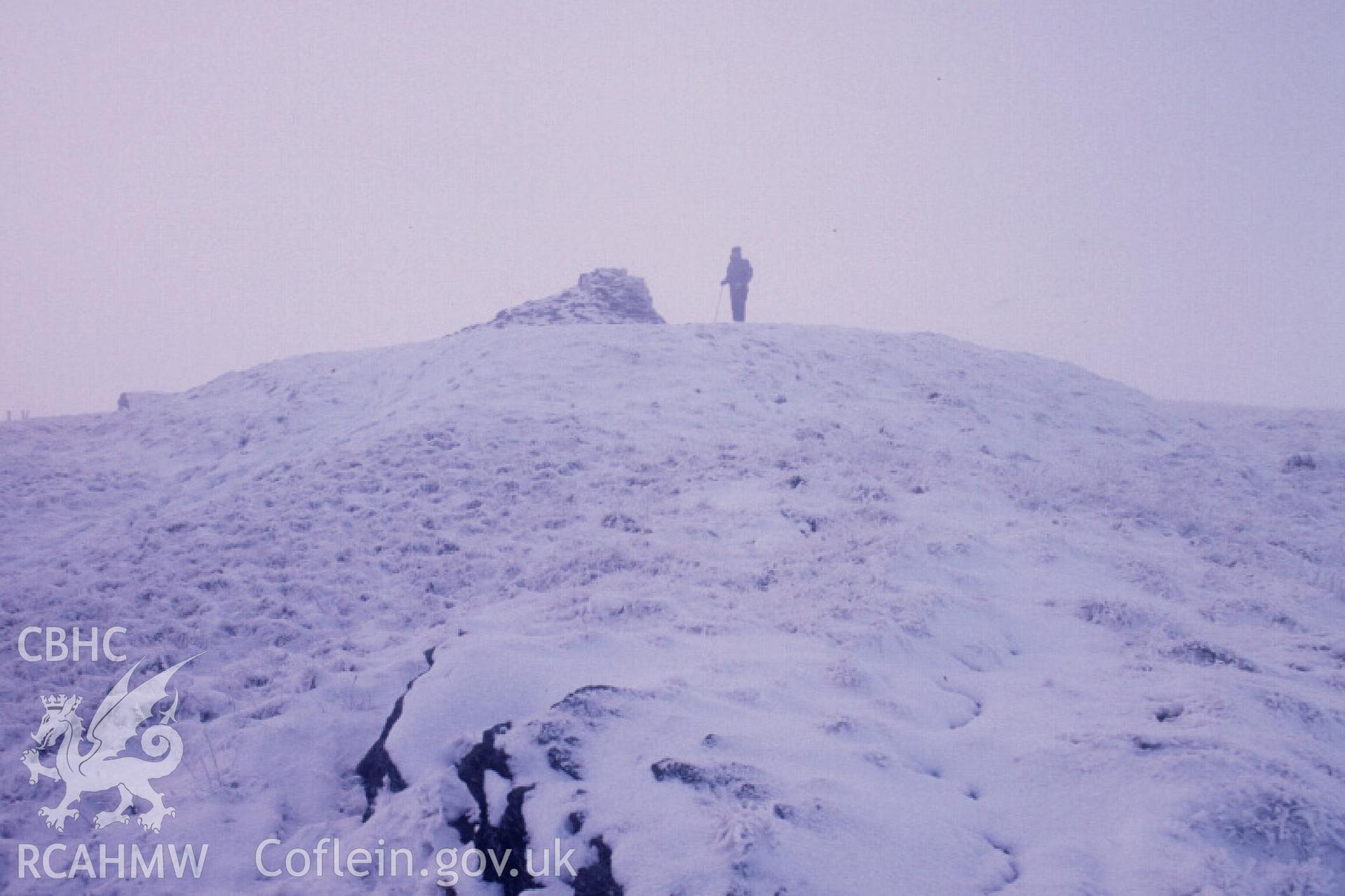 Photograph of Cader Bronwen Barrow from the north-north-east. Taken by R. Hankinson on 19/11/2004 during an upland survey undertaken by the Clwyd-Powys Archaeological Trust.