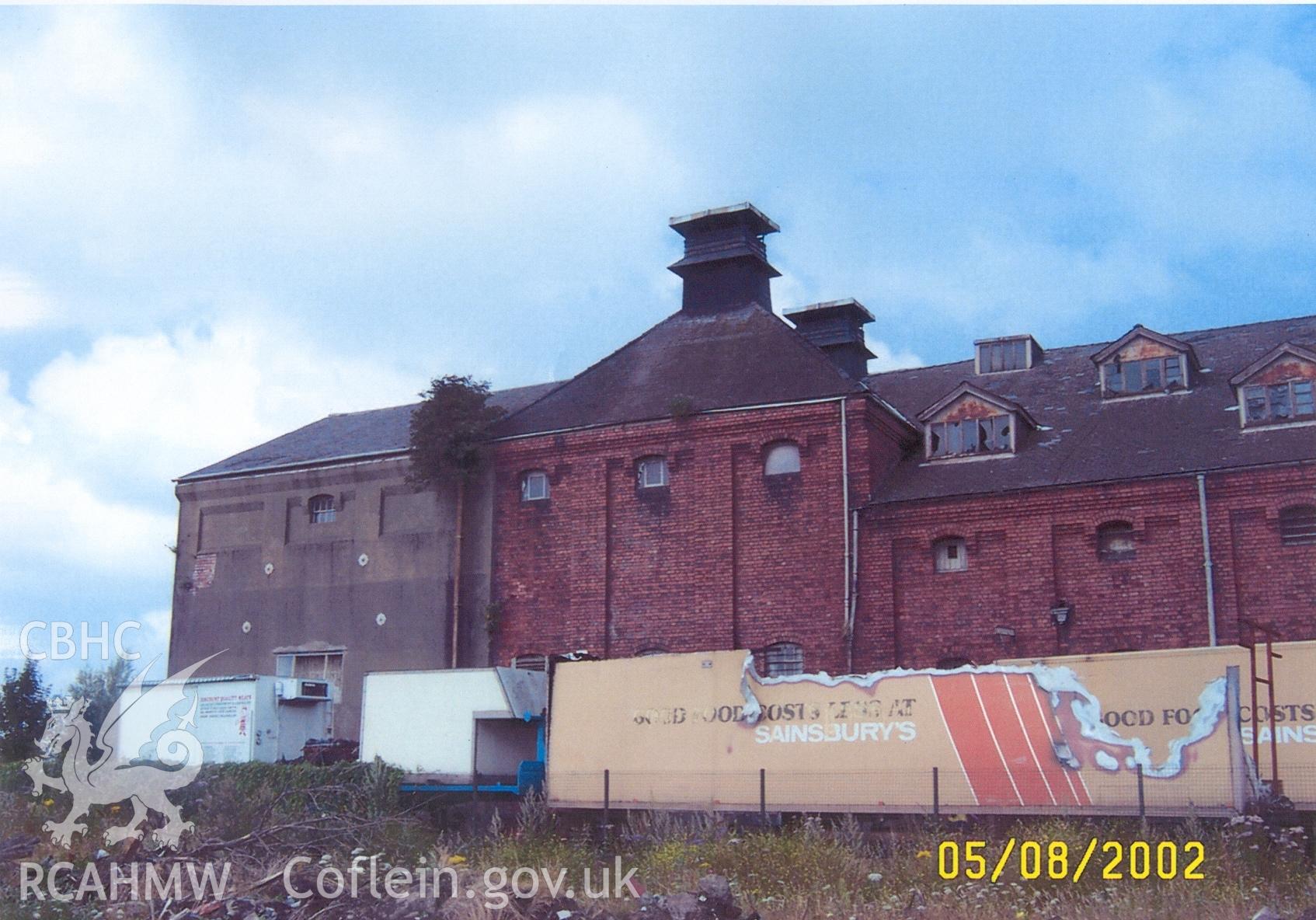 Colour scan of a photograph showing the exterior of the Malt House, East Dock Road, Newport.