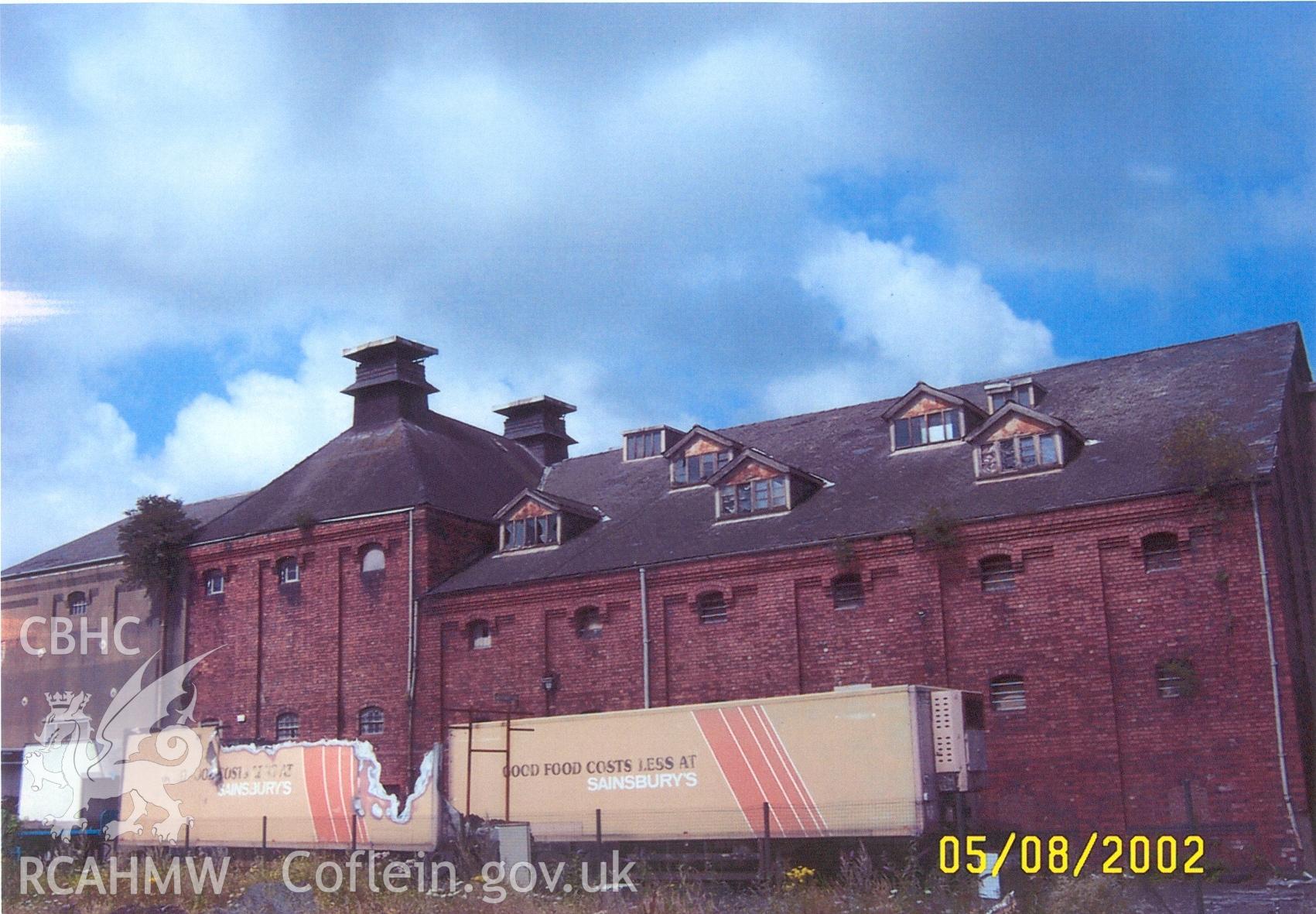 Colour scan of a photograph showing the exterior of the Malt House, East Dock Road, Newport.