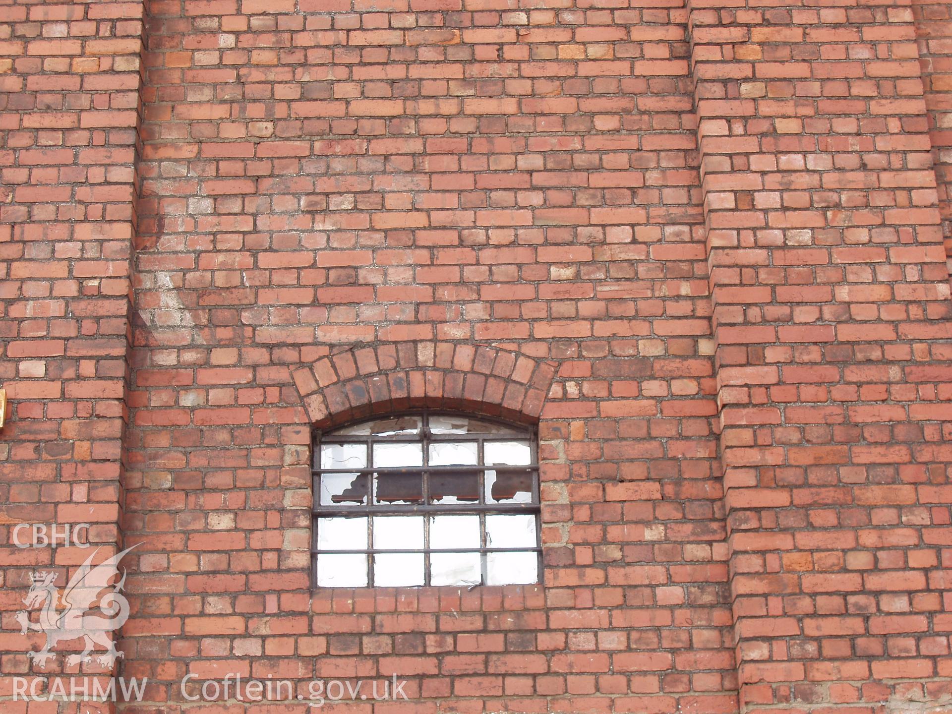 Colour digital photograph showing part of the exterior of the Malt House, East Dock Road, Newport.  The photograph was taken after the Malt House was severely damaged by fire.