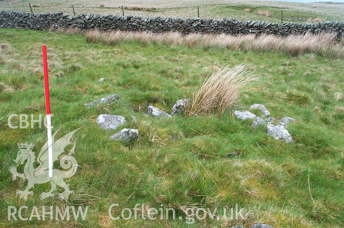 Digital photograph of Hafod-y-dre Cairn taken on 24/05/2002 by Oxford Archaeology North during the Mynydd Hiraethog Upland Survey