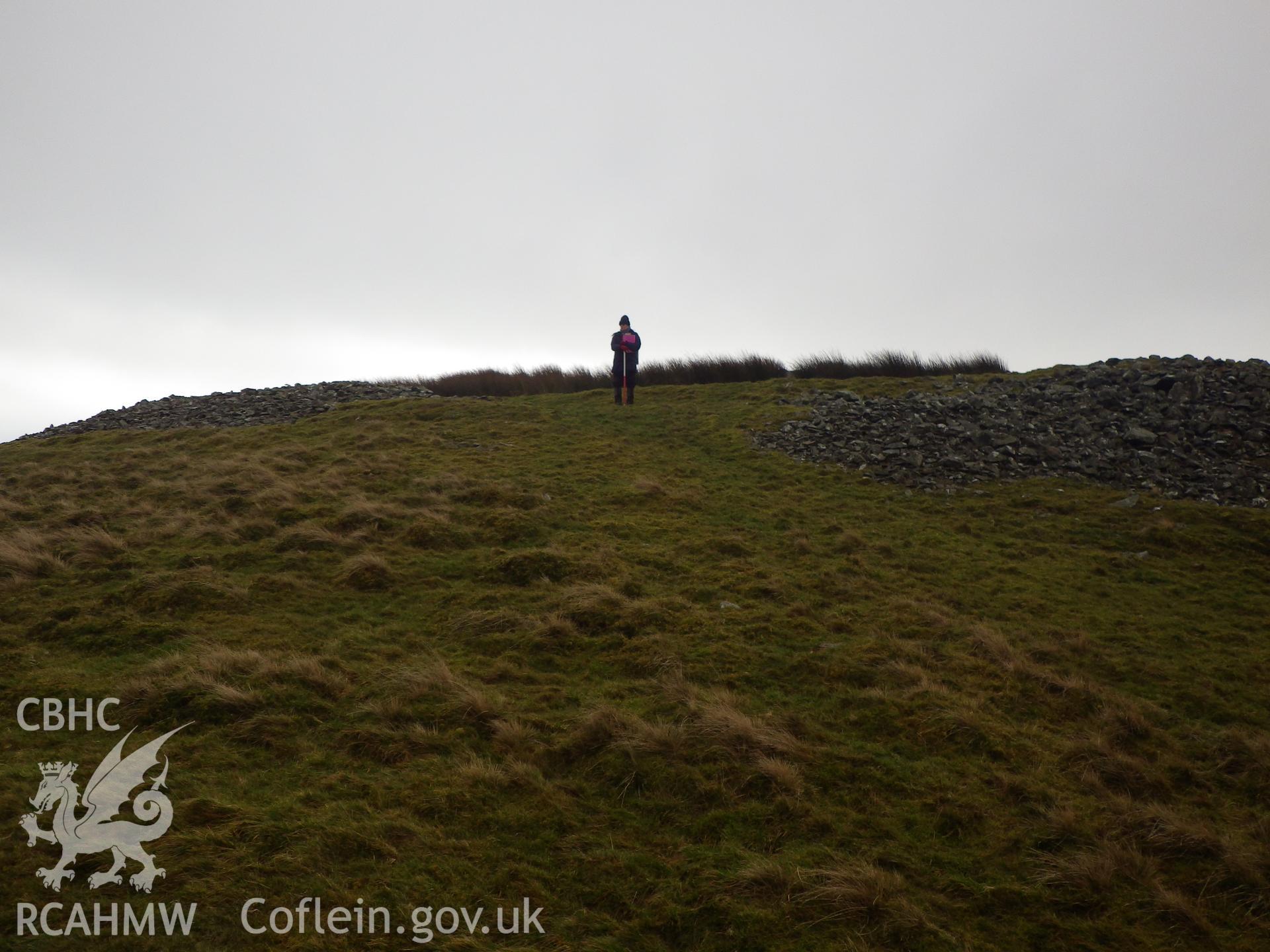 Northern entrance into Pen y Gaer hillfort, looking south.