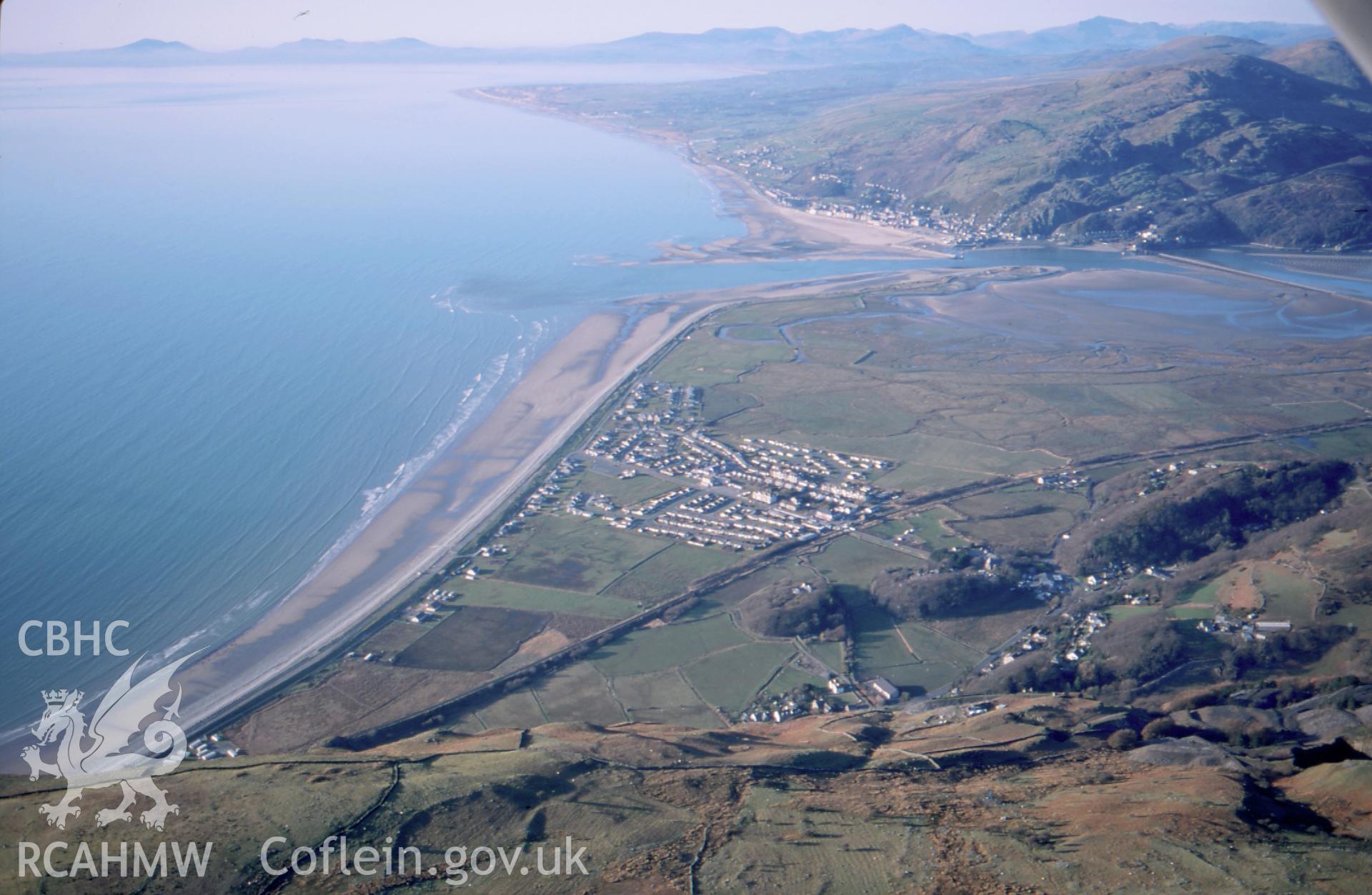 Slide of RCAHMW colour oblique aerial photograph of Fairbourne, taken by T.G. Driver, 17/3/1999.