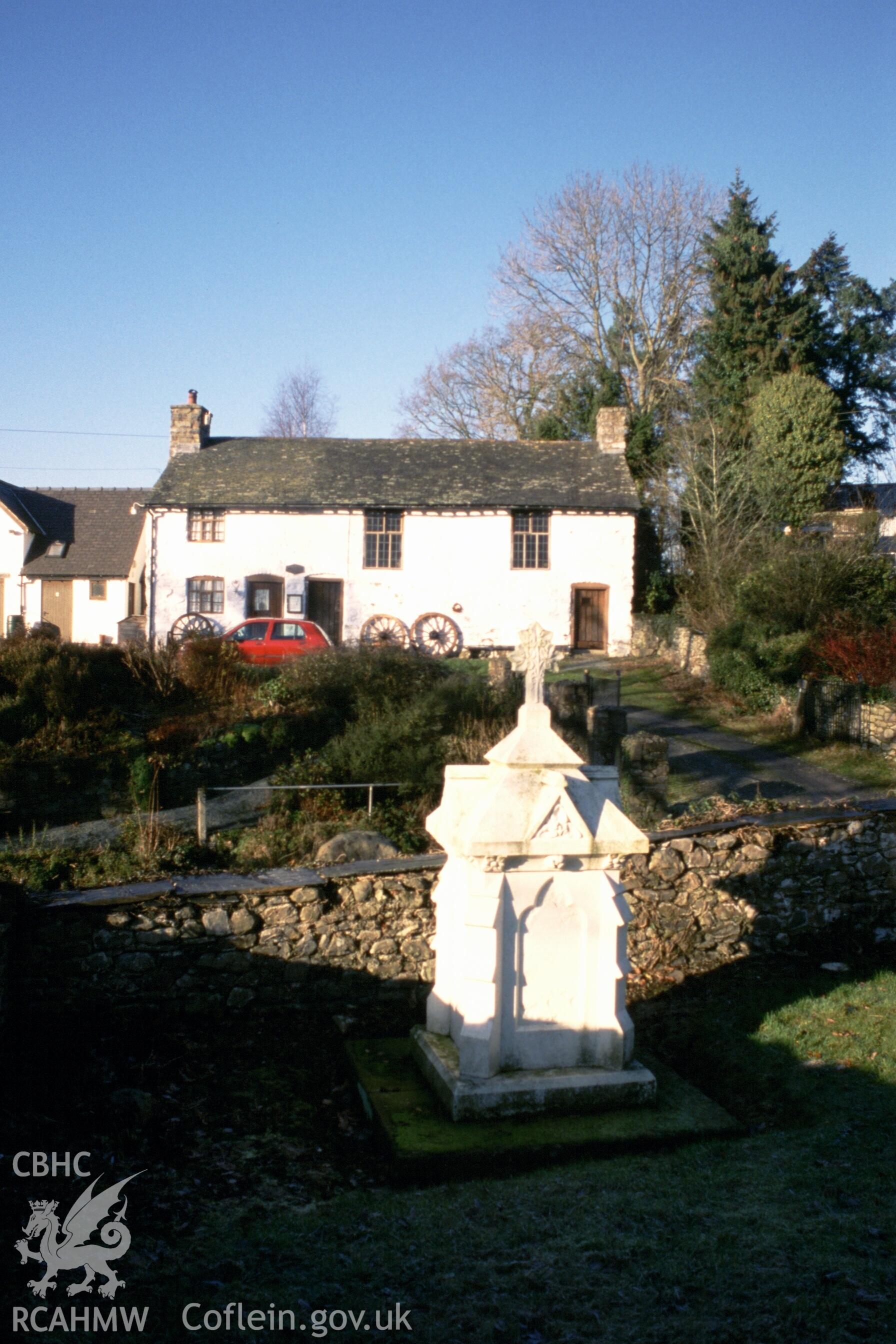 Exterior, John Hughes memorial in cemetery