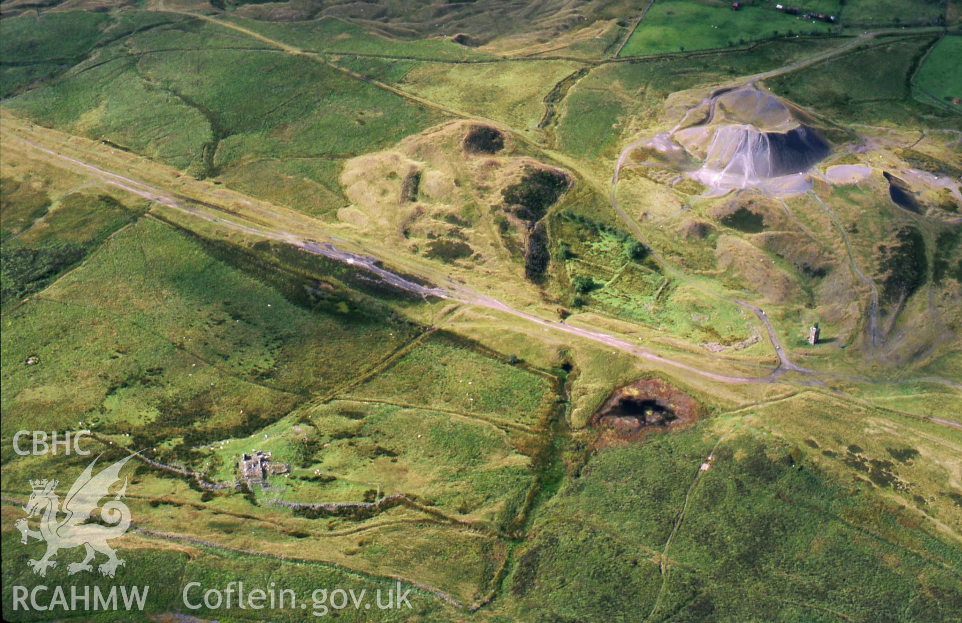 RCAHMW colour slide oblique aerial photograph of Hill Pits, Blaenavon, taken on 24/07/1998 by Toby Driver